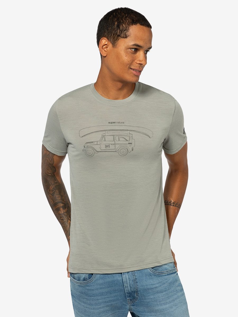 SUPER.NATURAL Print-Shirt für Herren aus Merino M KANUTI TEE mit Outdoor Motiv