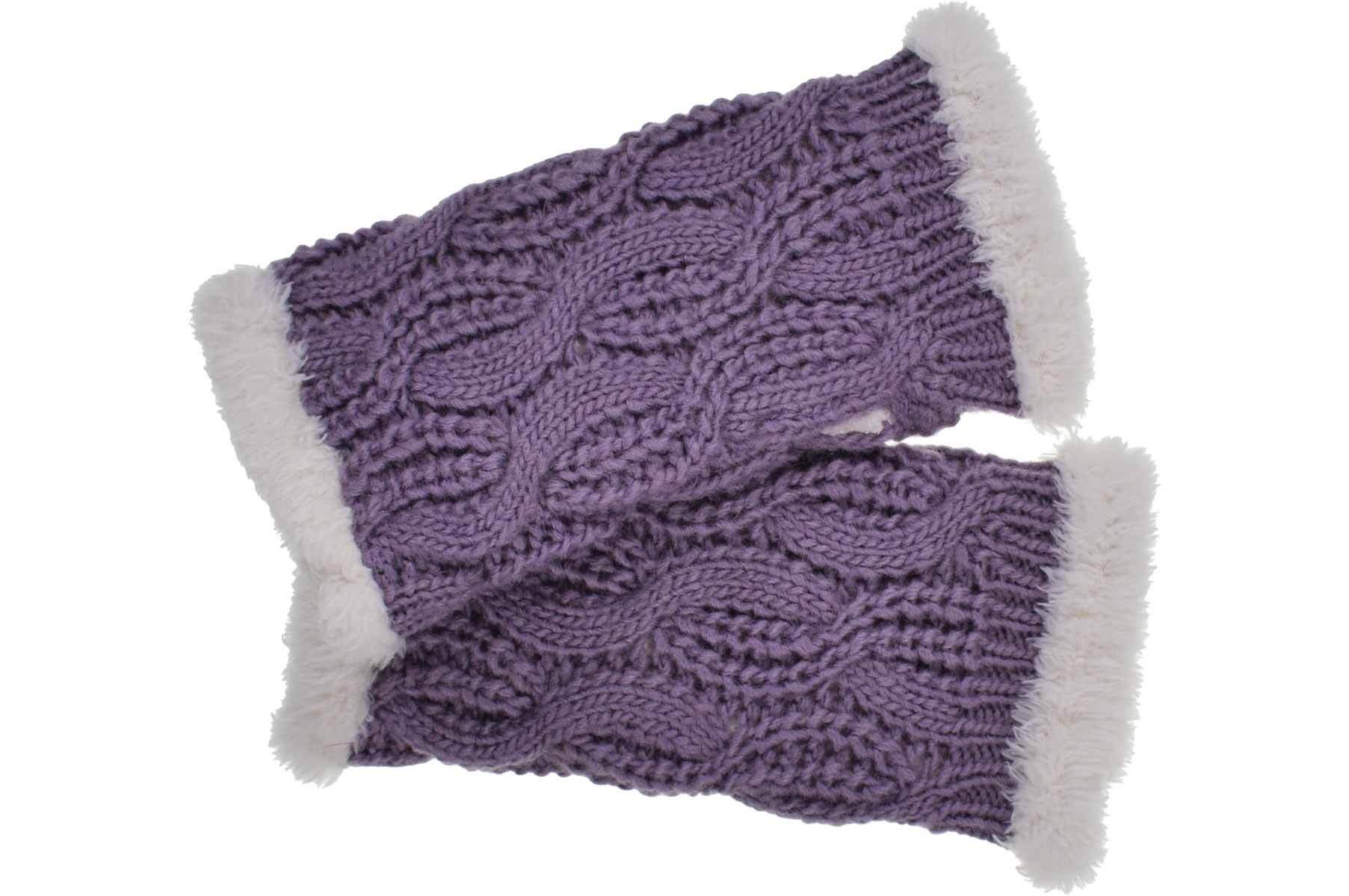 Seeberger Strickhandschuhe Strickstulpe mit Zopfmuster und Kunstfell Futter 19625-0