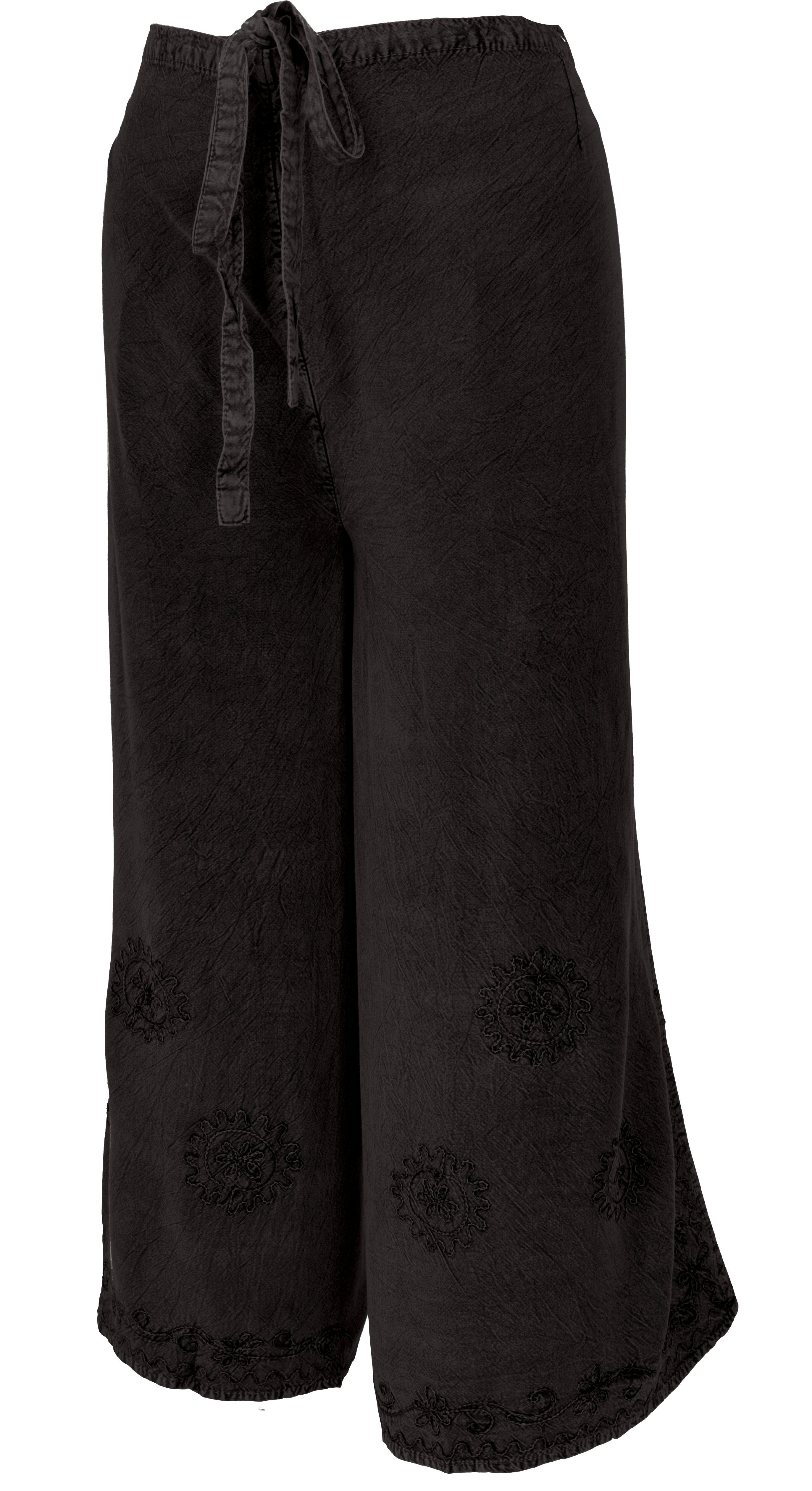 Guru-Shop Relaxhose Palazzohose, langer Boho Hosenrock, Wickelhose,.. alternative Bekleidung