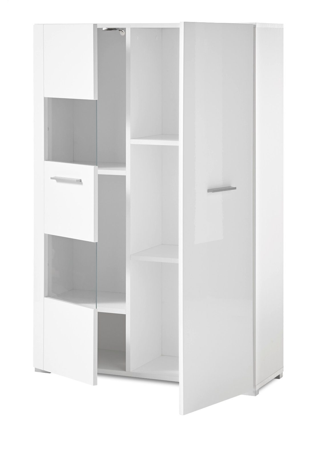 Furn.Design Wohnwand Crucero, weiß, 192 318 Hochglanz cm), ca. x in 4-teilig (Wohnkombination