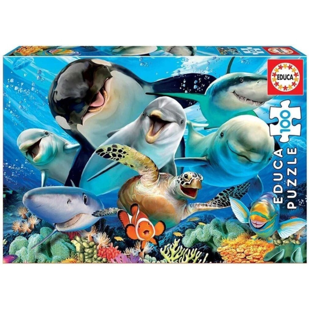 Educa Puzzle Puzzle Unterwasser-Selfie 100 Teile, Puzzleteile