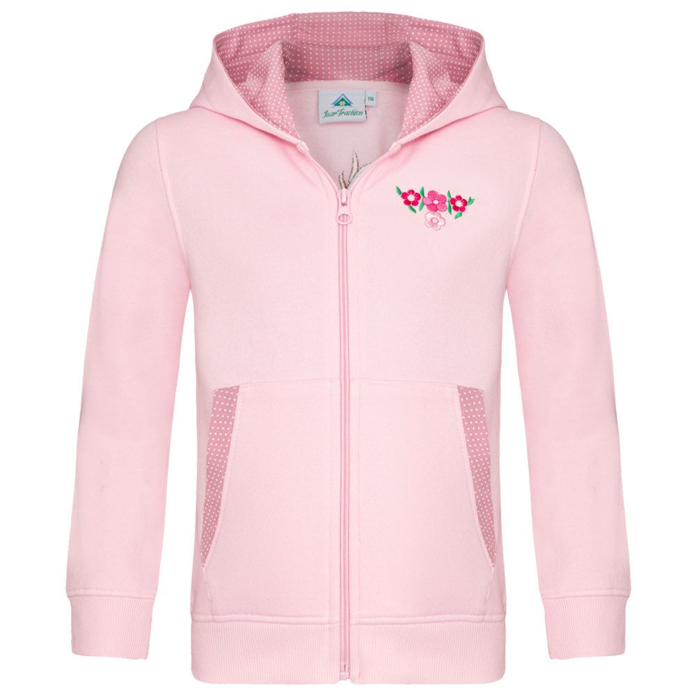Isar-Trachten Trachtenjacke Kinderjacke mit Kapuze 57303 rosa
