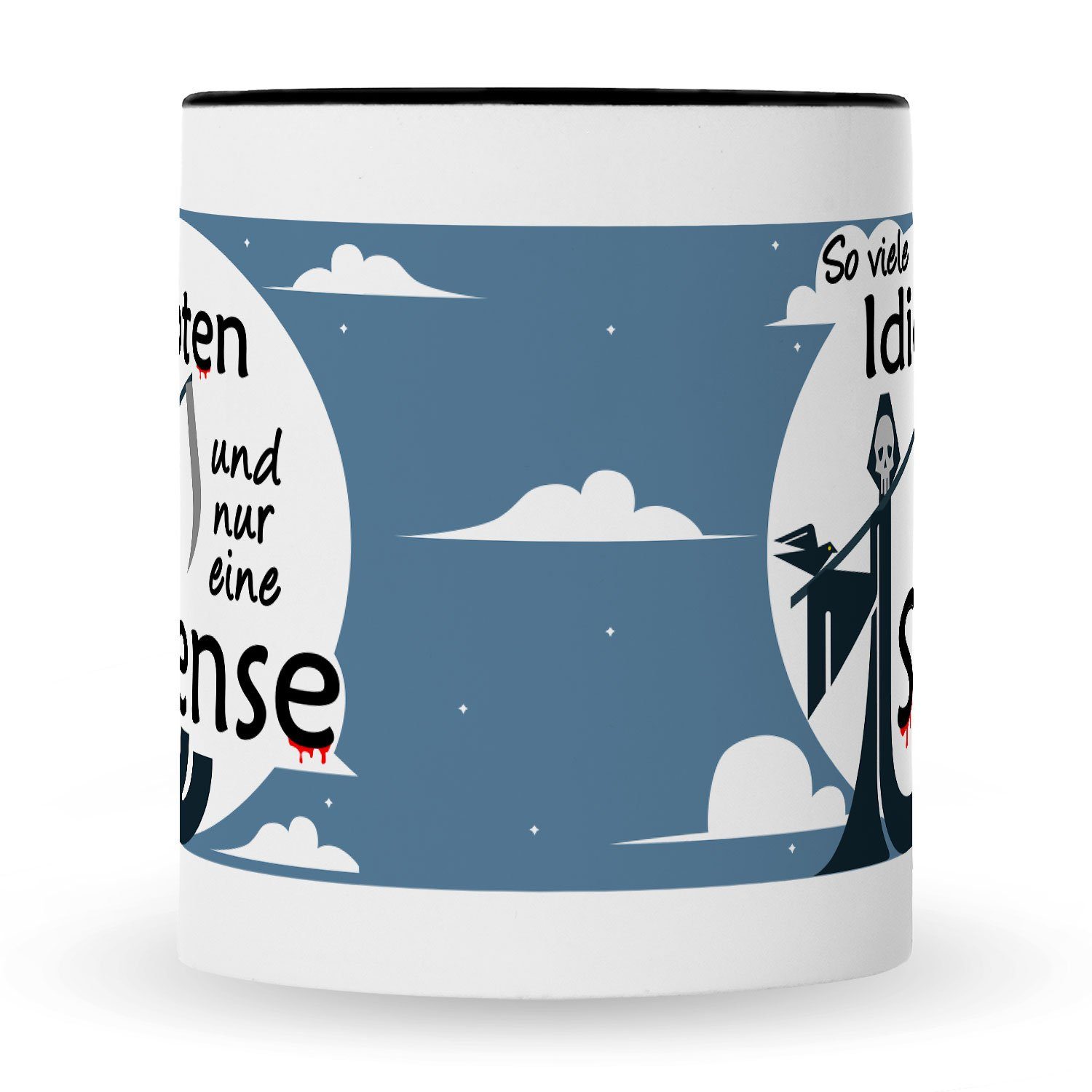 Freunde Tasse Geburtstag Tasse GRAVURZEILE Geschenke - Weiß So Lustige Sense, mit Geschenk für Schwarz Witzige Ihn Bedruckte Spruch - zum nur eine viele und Idioten