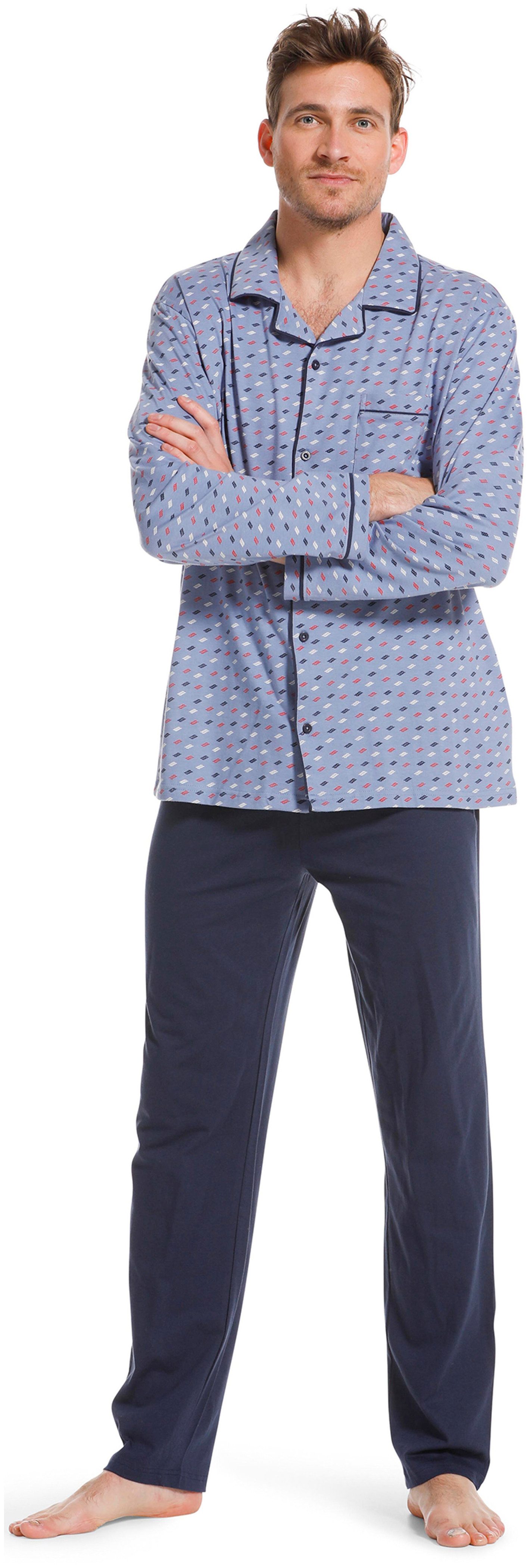Pastunette Schlafanzug Herren Schlafanzug geknöpft (2 tlg) Baumwolle günstig online kaufen