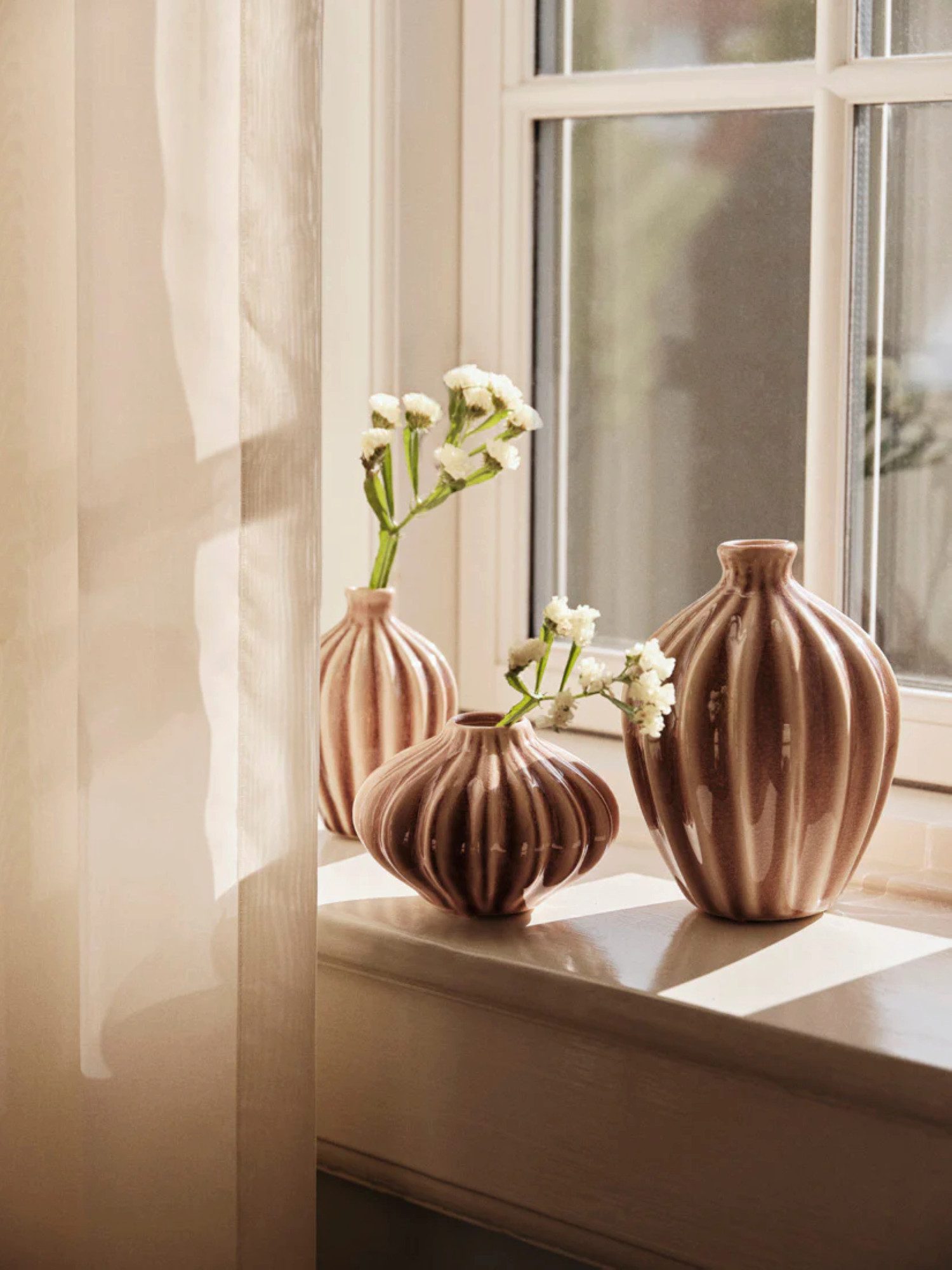 Broste Copenhagen Dekovase Broste Copenhagen Amalie Vase 3er Set Fawn
