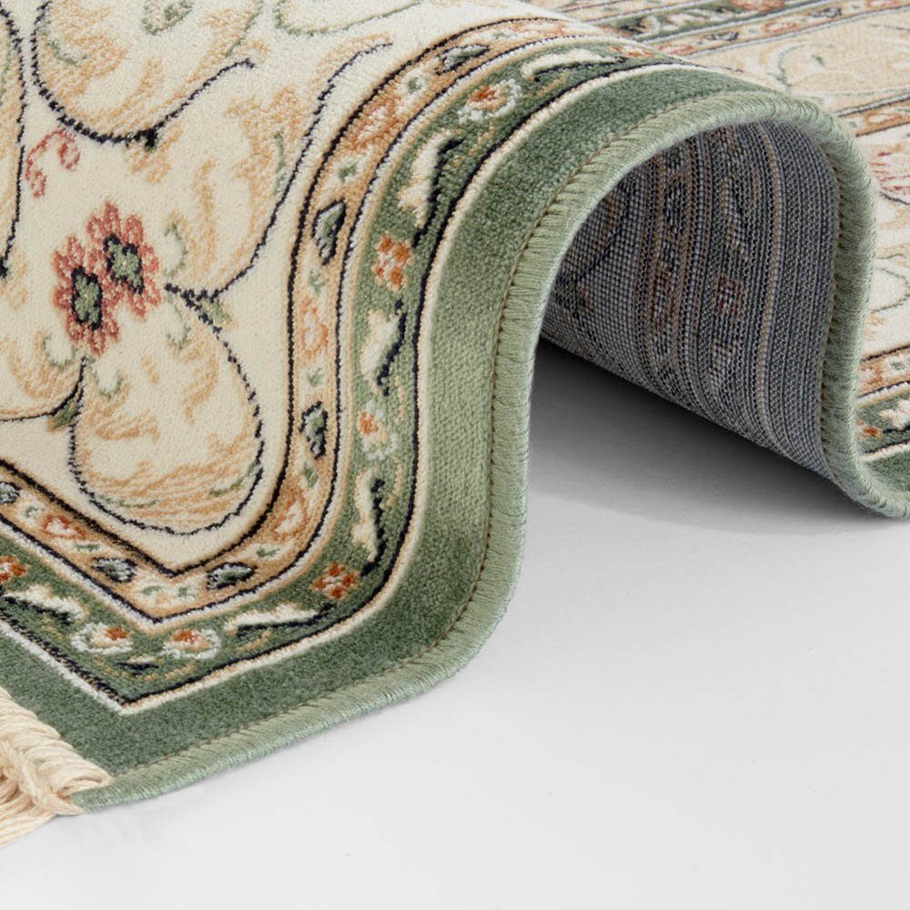 NOURISTAN Teppich Orientalischer Samt Teppich Fransen Antik Negar Grün, rechteckig, Höhe: 5 mm