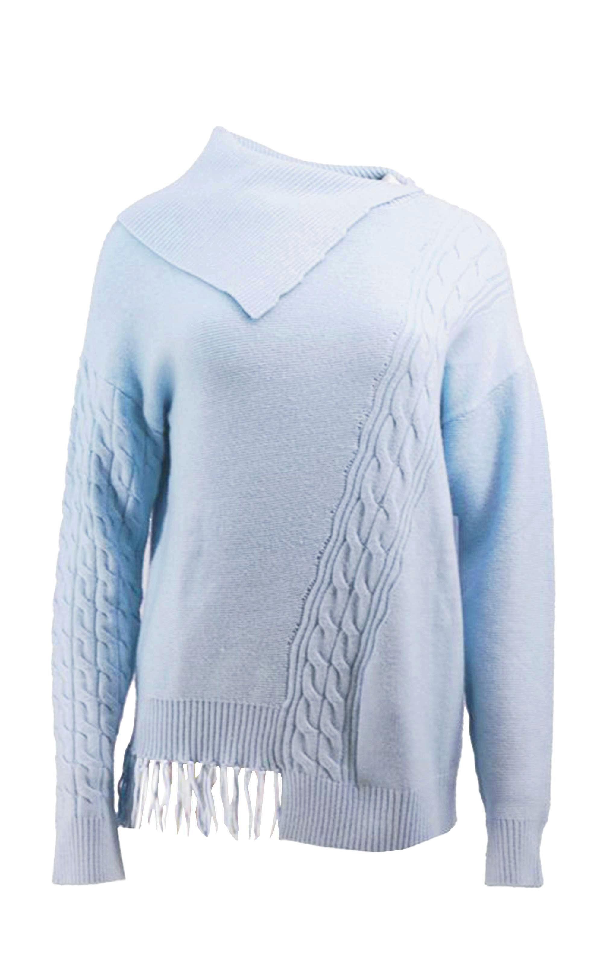 Passioni Strickpullover mit Schalkragen und Fransen günstig online kaufen