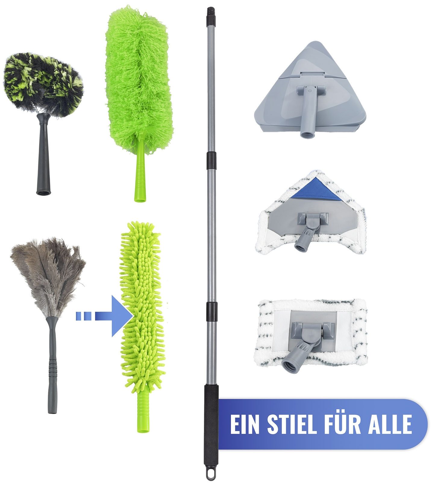 Maximex Staubwedel Teleskop-Staubschwert mit Knickgelenk, magnetisch anziehender Staubwischer, ultraflach, 2-Seiten Bezug – Bild 4 von 5