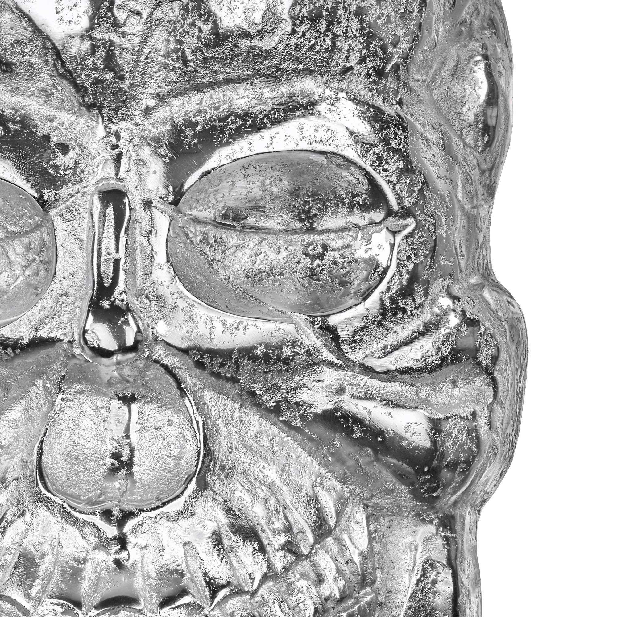 Aluminium Schädel Deko mit Poliertes kein Nickel Skulptur Skull Gothic Finish Silber Wandskulptur WOMO-DESIGN Glänzend Set, 42x30cm Totenkopf Set), (kein Totenschädel