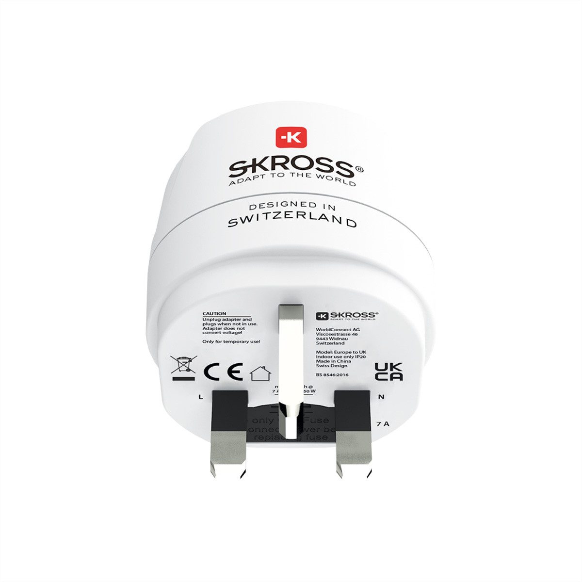 SKROSS Europe to UK Reiseadapter Retail Stromadapter, für 2- und 3-polige Geräte – Bild 3 von 4