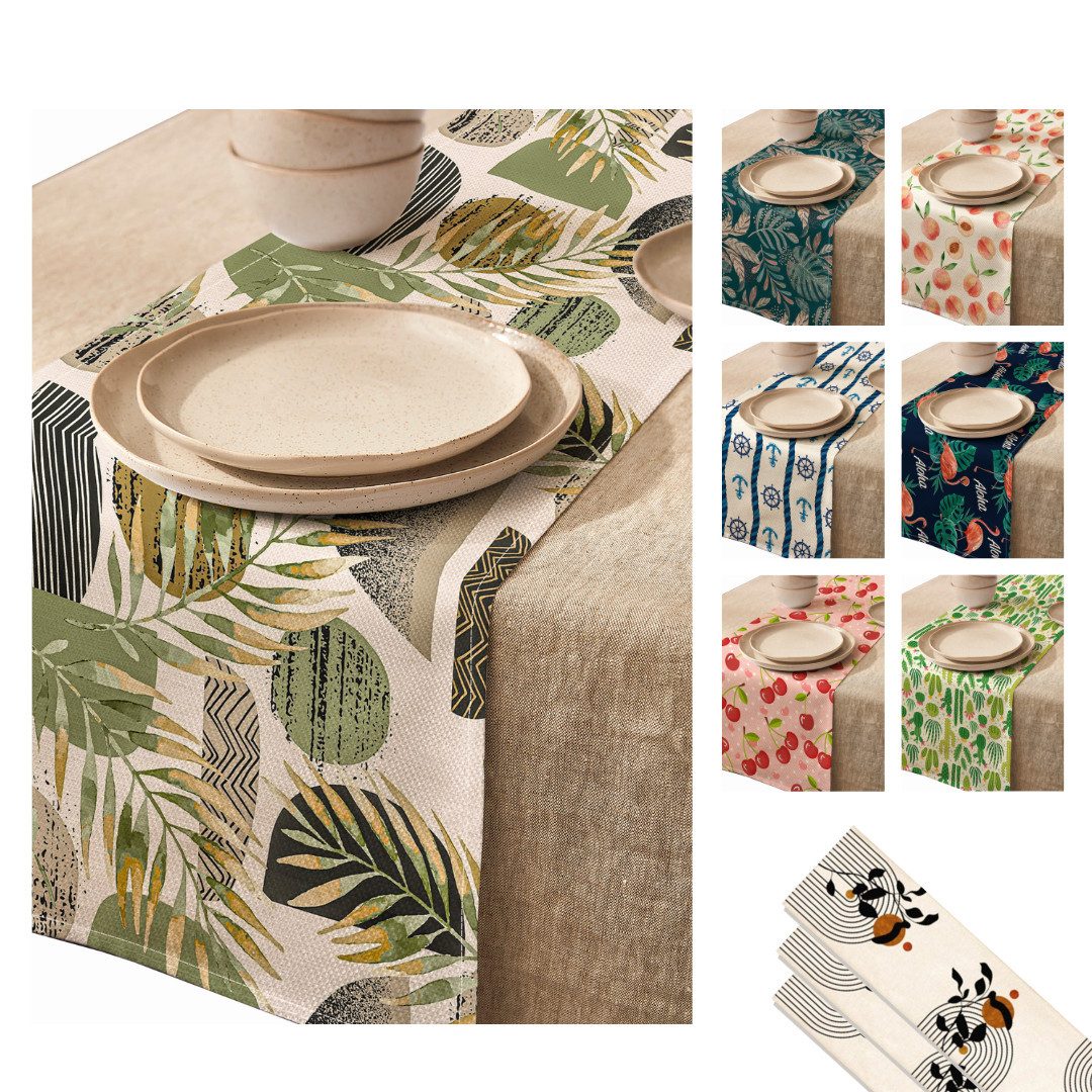 LIVINA HOME Tischläufer Premium Tischdecke abwaschbar, Tischband, moderne Leinenoptik Decke, Tischtuch, Gartentischdecke, Tafeltuch, Oster Deals Sale!
