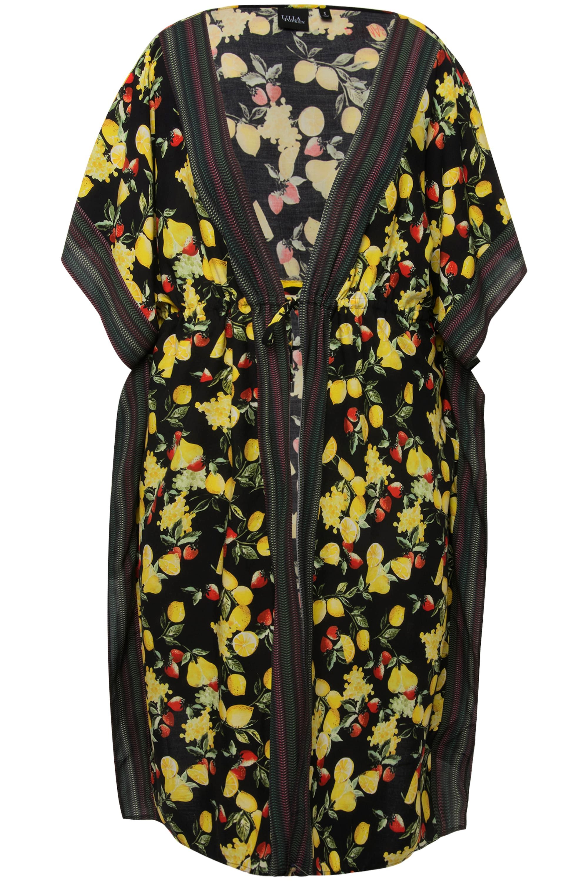 Ulla Popken Strandkleid Kaftan Zitronen Bordüren günstig online kaufen