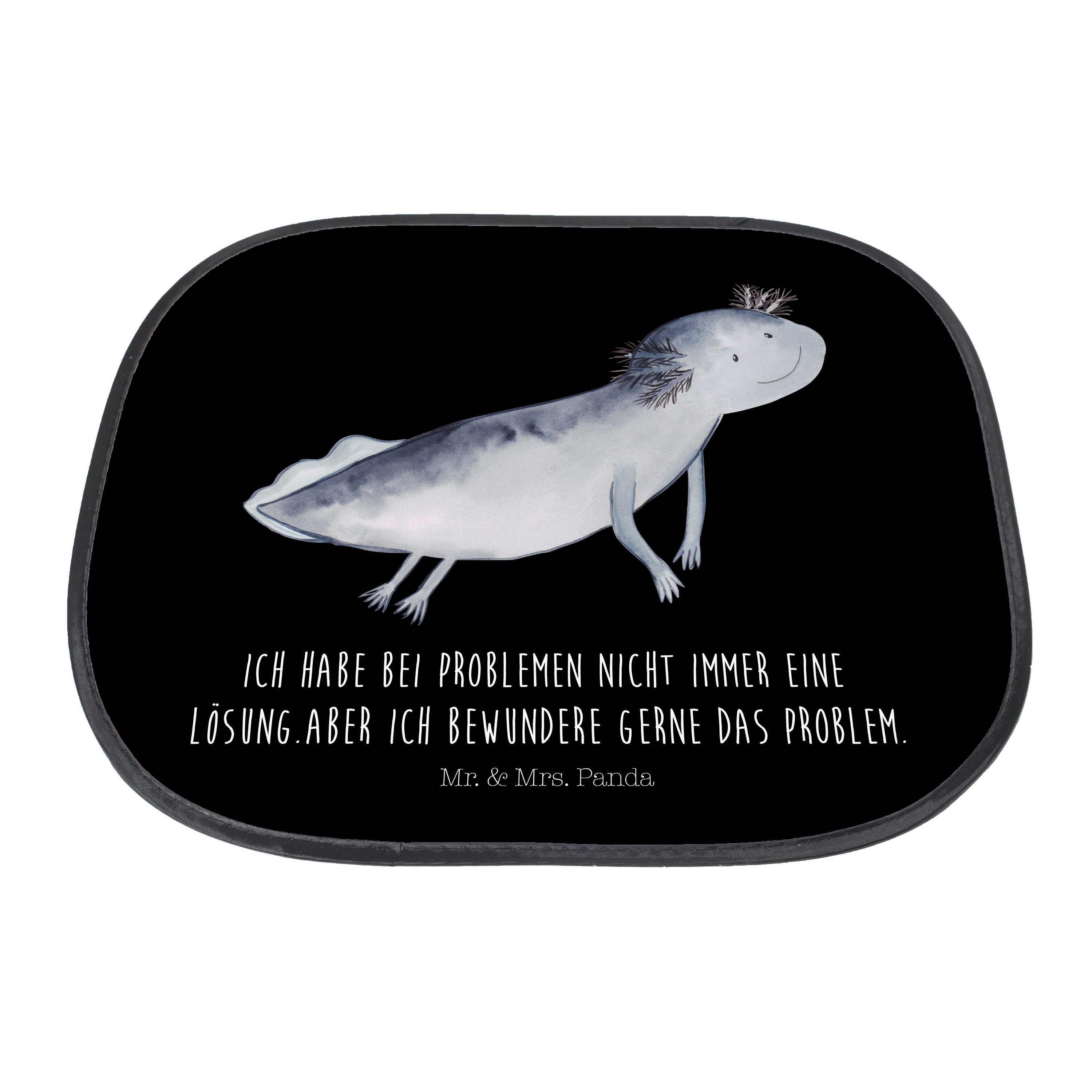 Sonnenschutz Axolotl schwimmt - Geschenk, Mrs. Mr. Sonnenblende, Seidenmatt Panda, Schwarz - Sonnenschutz Bab, &