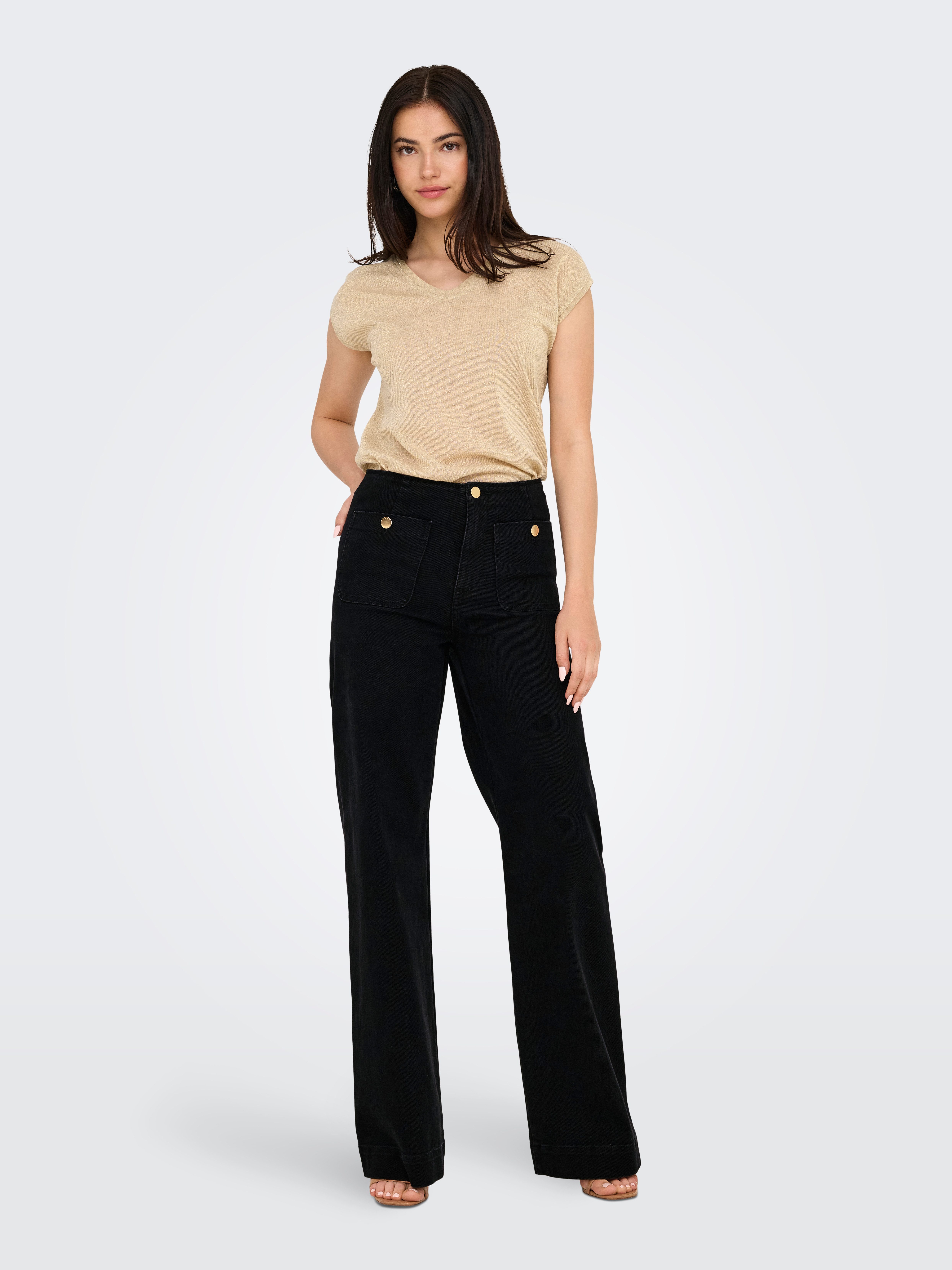 ONLY High-waist-Jeans ONLMADELINE HW WD POCKET DNM GUA554 NOOS Baumwollmisc günstig online kaufen