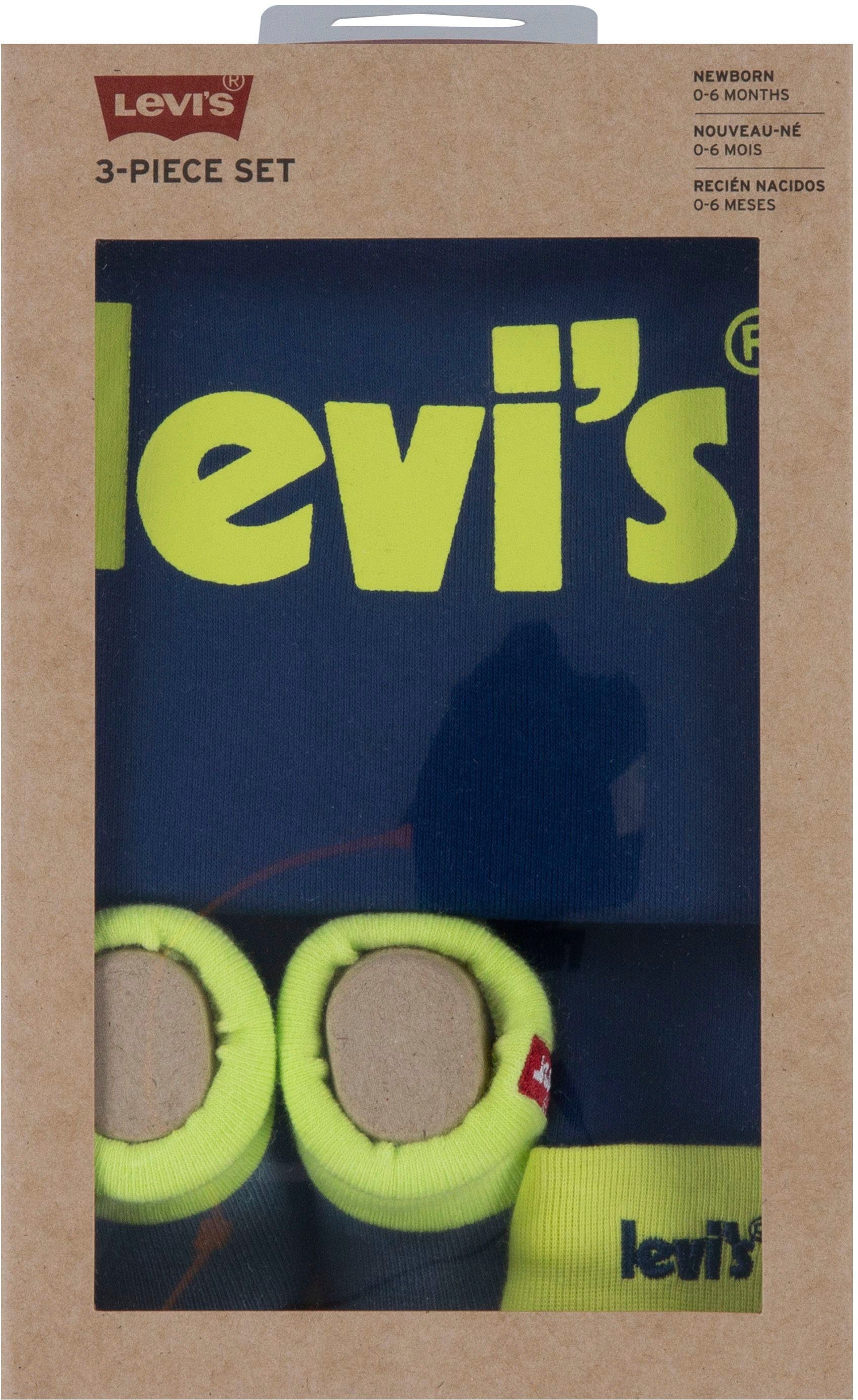 Levi's® (Set, blau-gelb Kids Kurzarmbody Neugeborenen-Geschenkset UNISEX 3-tlg)