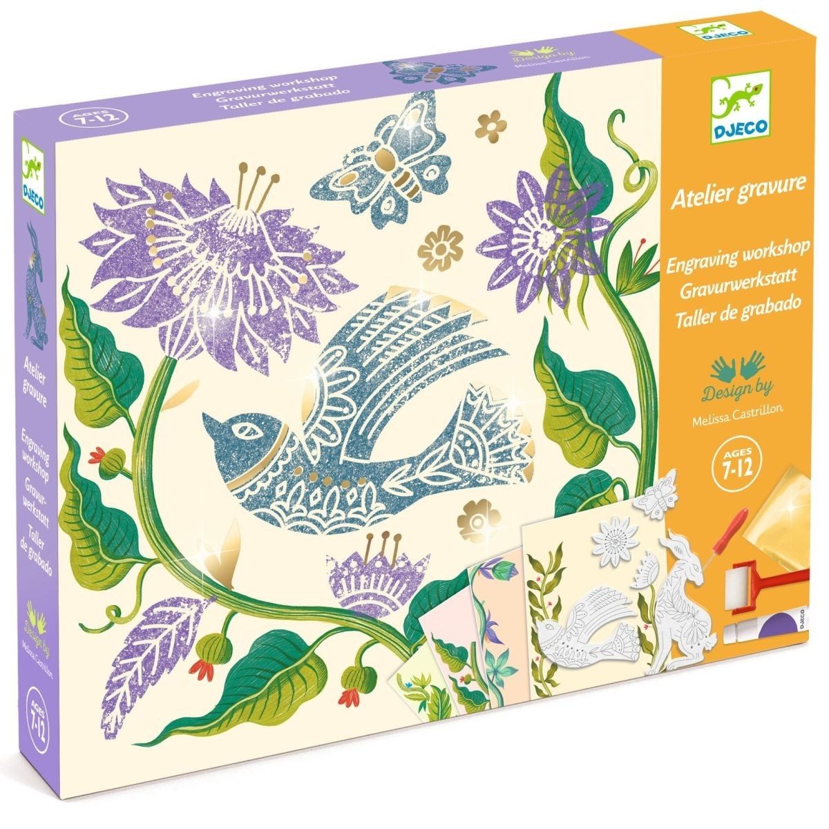 DJECO Kreativset Workshop Gravur: Passionsblume Kreativset für Kinder