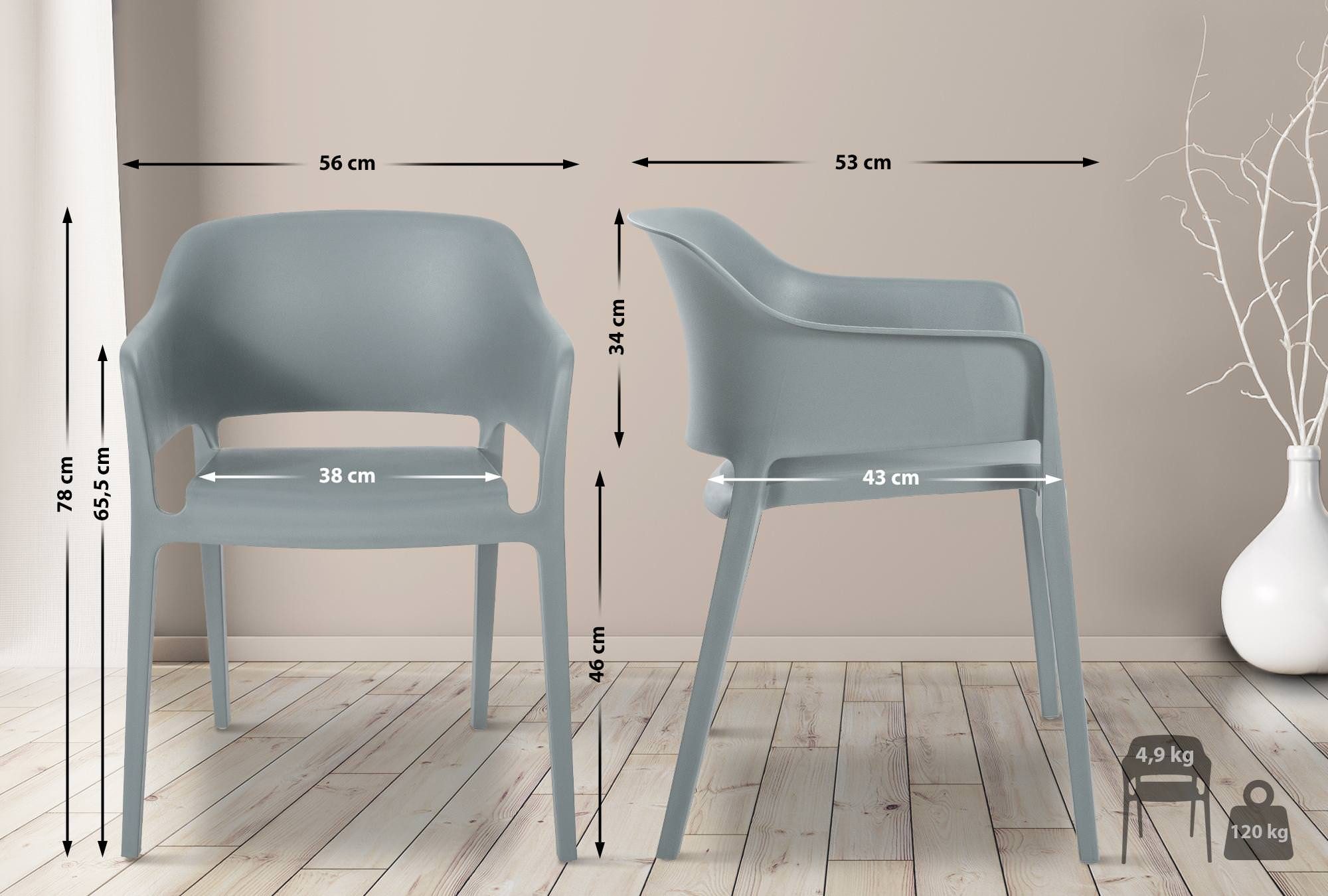 CLP Stapelstuhl Puebla Kunststoff, Pflegeleicht