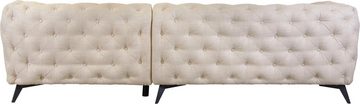 Leonique Chesterfield-Sofa Glynis L-Form, aufwändige Knopfheftung, moderne Chesterfield Optik, Fußfarbe wählbar