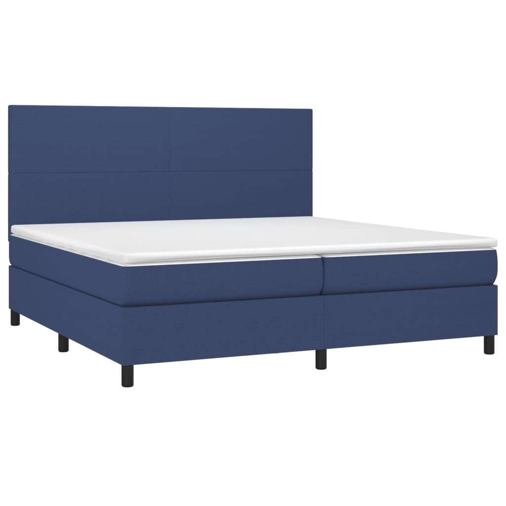 Bett Boxspringbett mit Matratze Blau 200x200 cm Stoff