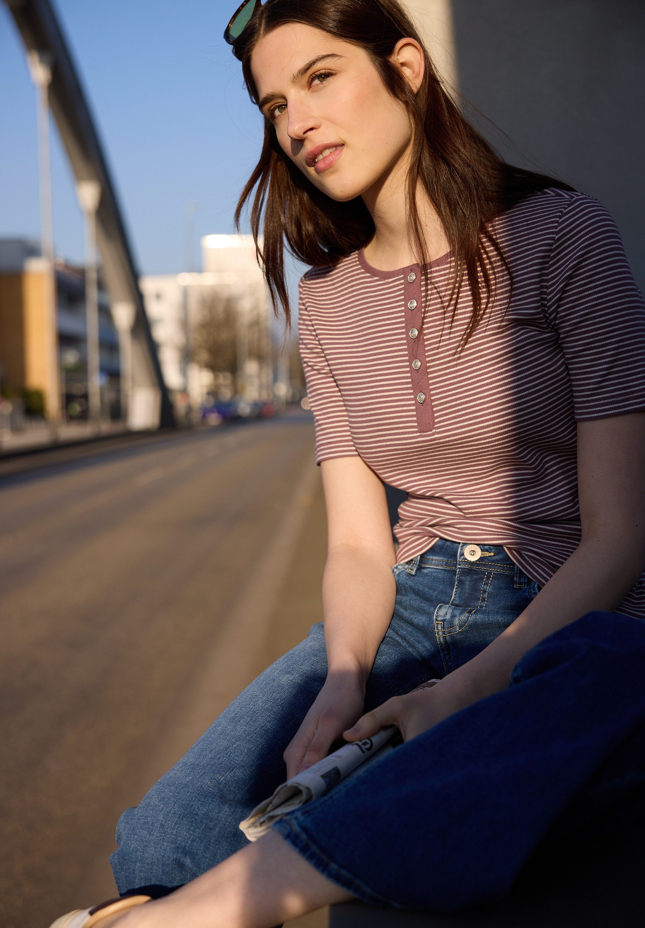 STREET ONE STUDIO T-Shirt Rundhalsausschnitt günstig online kaufen