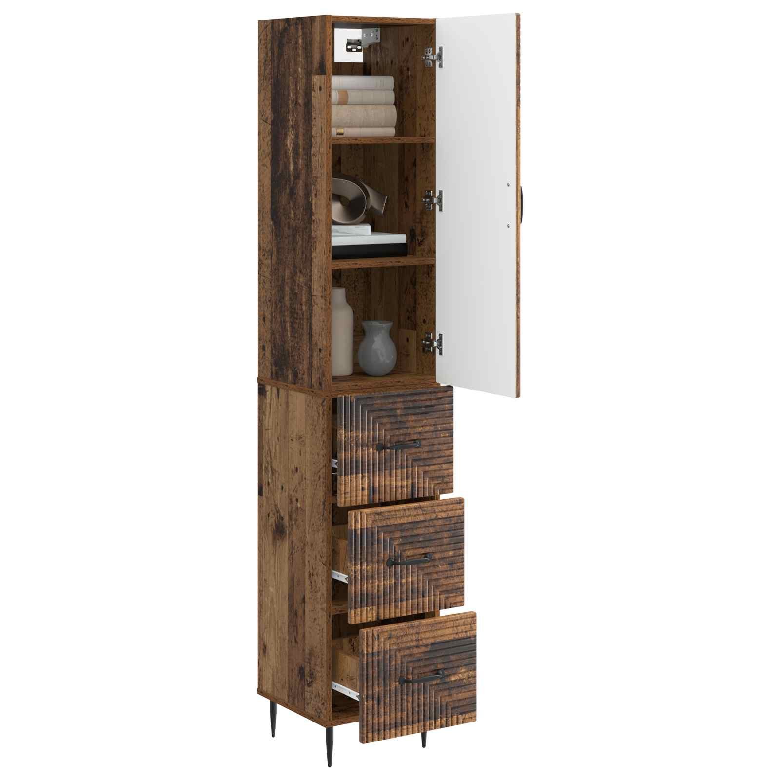 vidaXL Schranksystem Schrankset 2 Stk. 33 x 34,5 x 90 cm Holzwerkstoff Altholz (2-St)