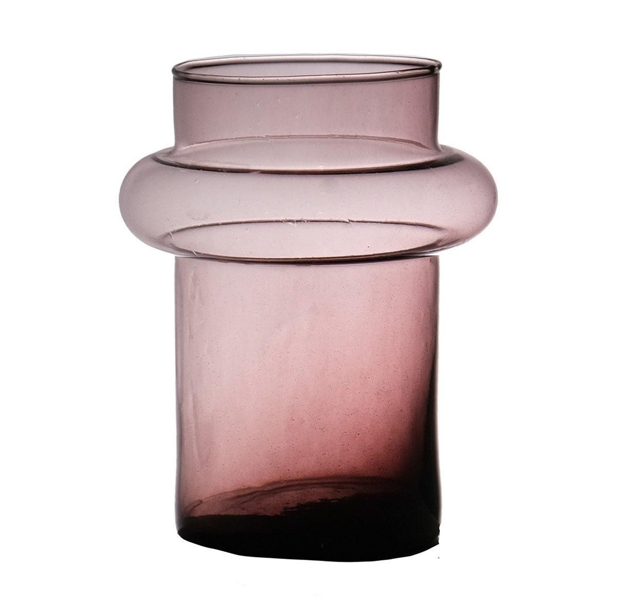 INNA-Glas Dekovase Glas Vase Justo, recycelt, violett-klar, 20 cm, Ø 15 cm