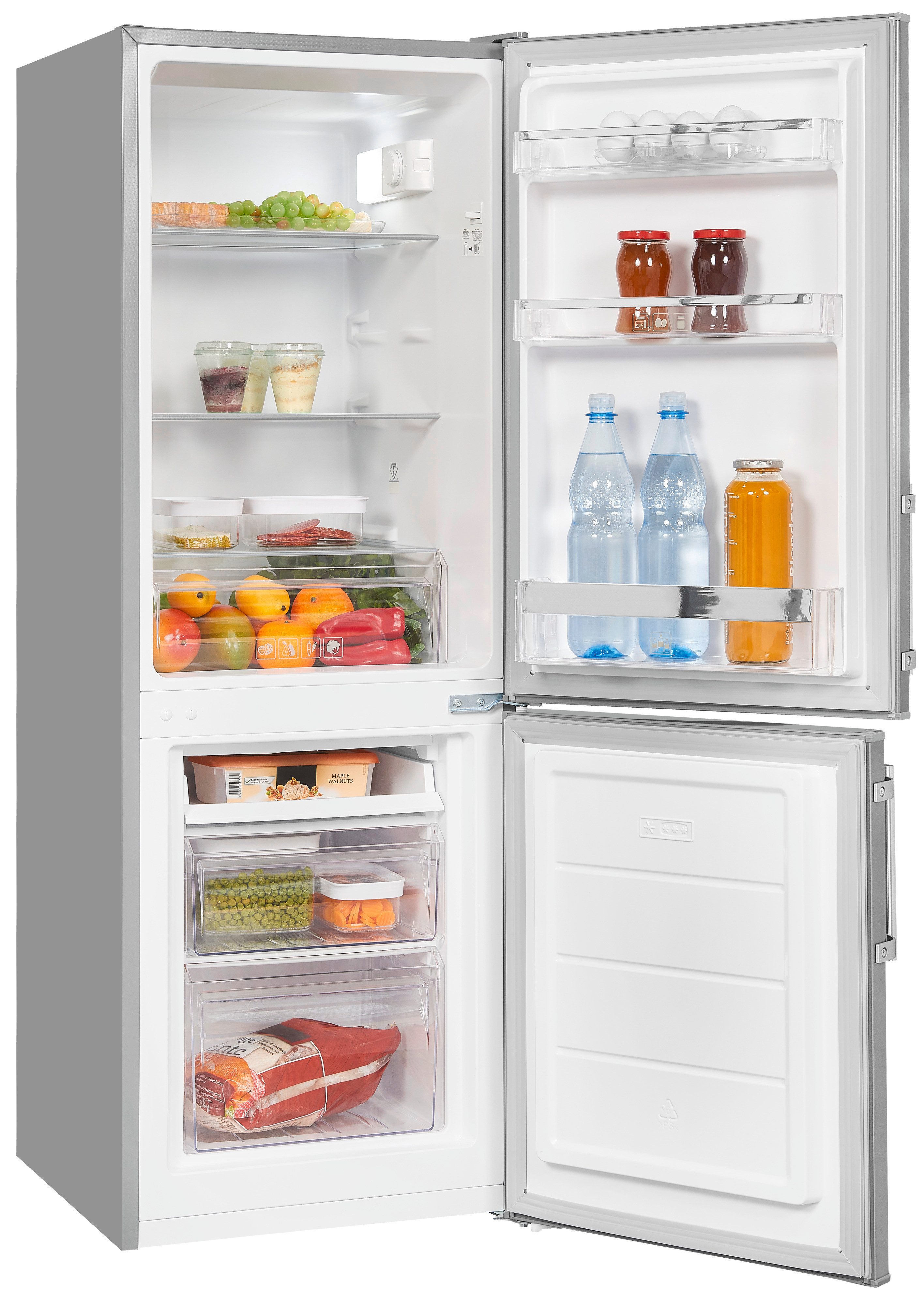 exquisit Kühl-/Gefrierkombination KGC233-60-HE-040D, 142,2 cm hoch, 50 cm breit, Energieeffizienzklasse D, 173 Liter Nutzinhalt, 4 Sterne Gefrieren – Bild 3 von 5