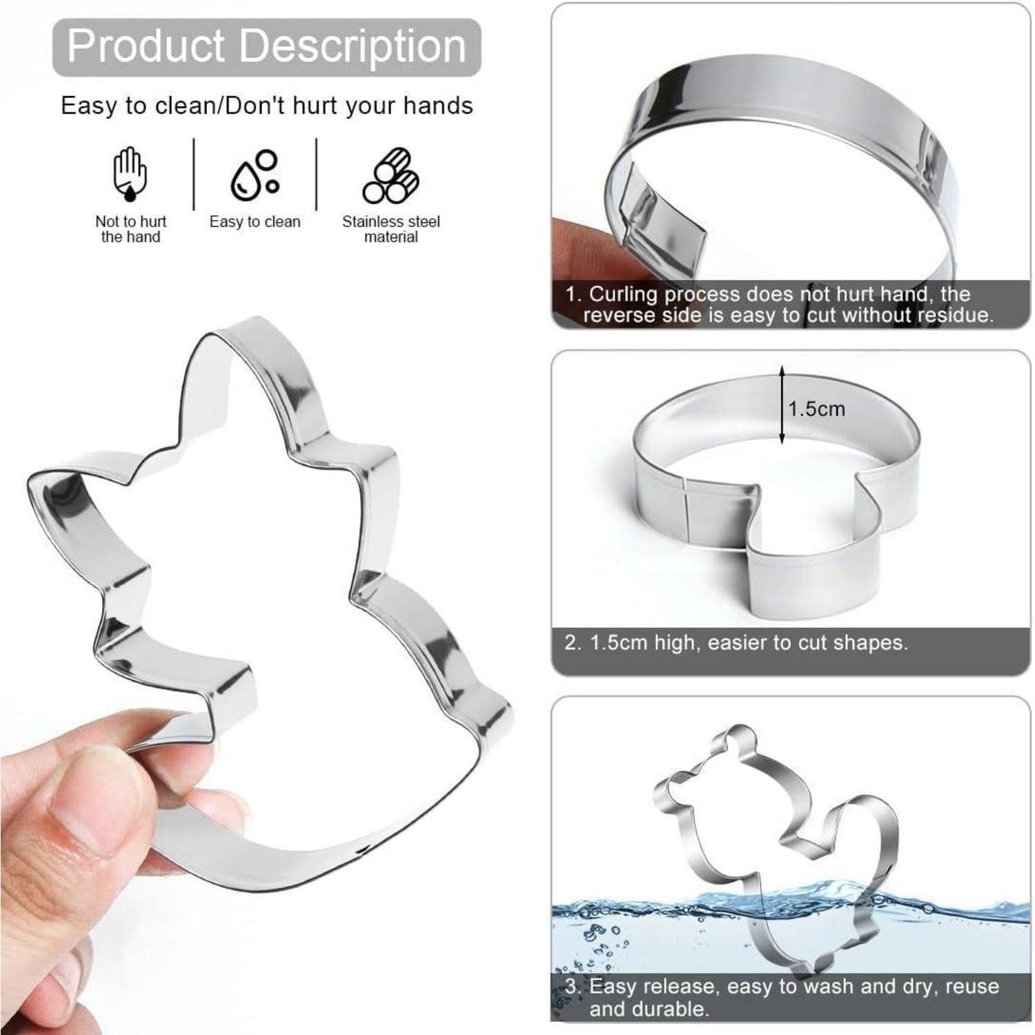 LuxusKollektion Ausstechform Ausstechformen Tiere, 10 Stück, Edelstahl Plätzchenausstecher, Metall, (10-St) – Bild 3 von 5
