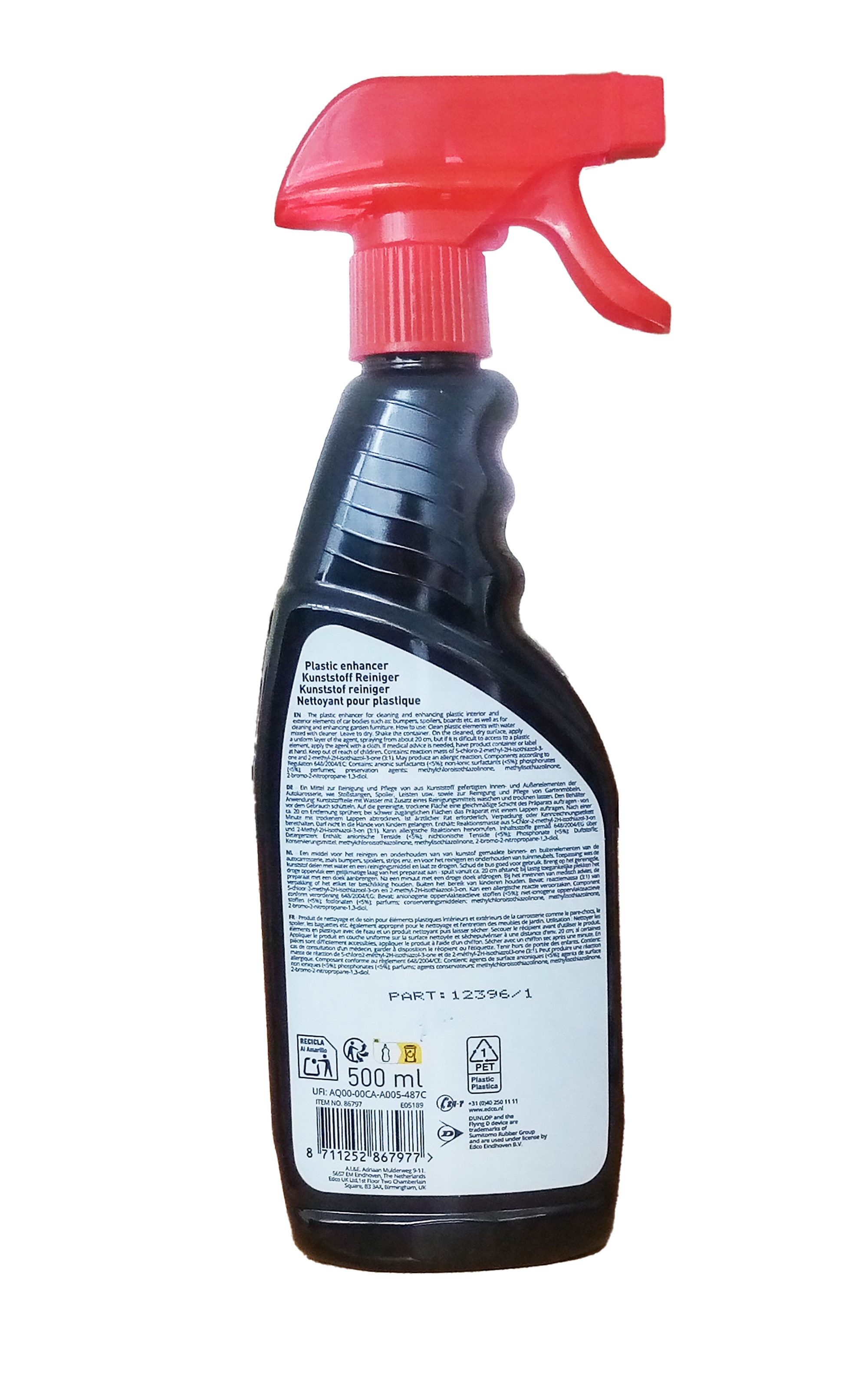 Dunlop KUNSTSTOFFREINIGER 500ml Spay Auto PKW Fahrzeug Innenraum 77 Kunststoffreiniger (Kunststoff Oberflächen Reiniger Plastik Pflege)