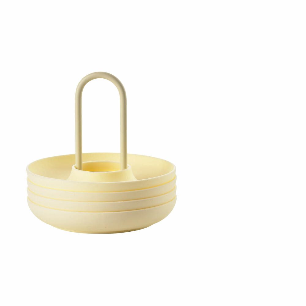 Zone Denmark Eierbecher Singles Limestone 4er Set, (4-tlg), mit Halter