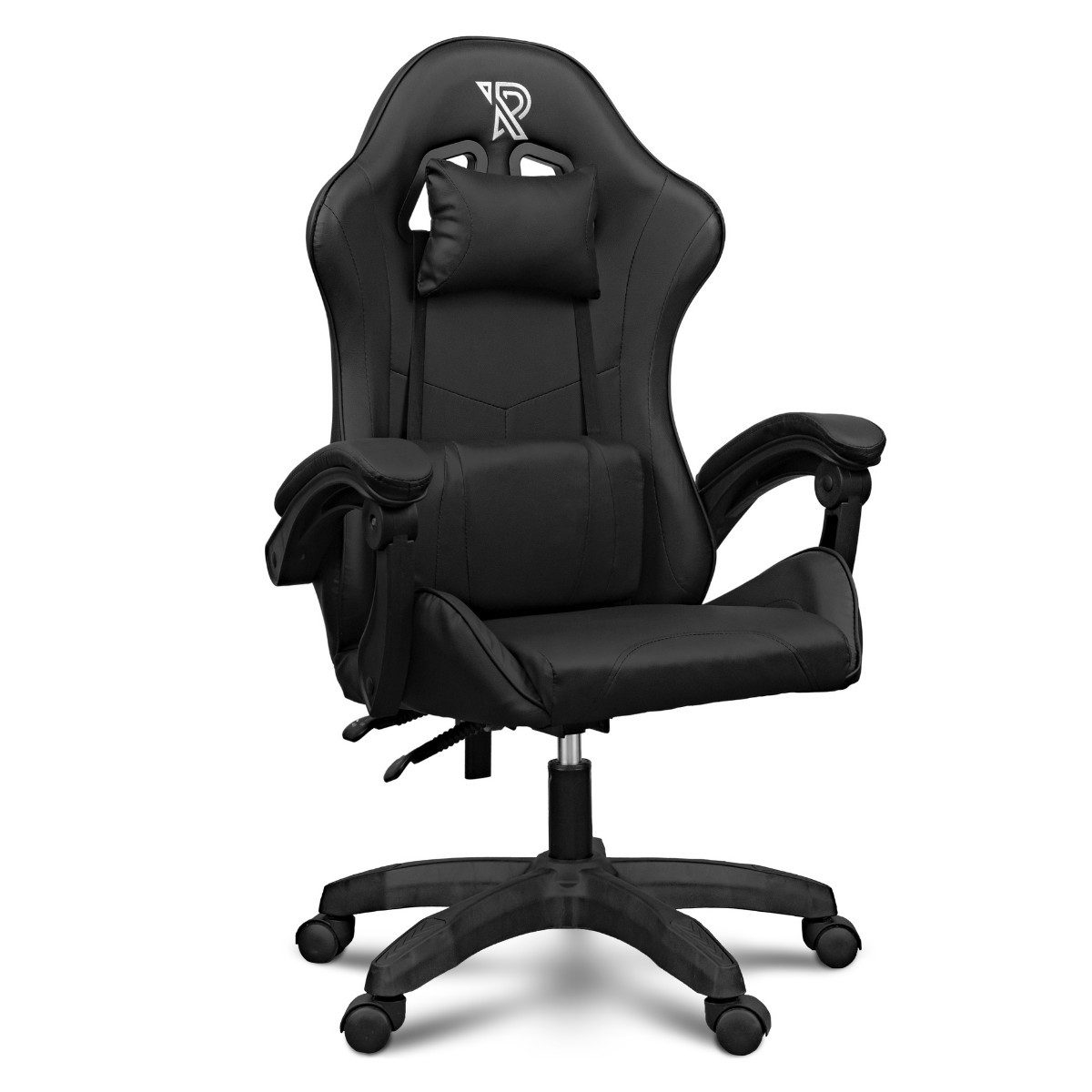 Ranqer Gaming-Stuhl Apollo, Kunstleder schwarz, mit Lendenwirbelstütze