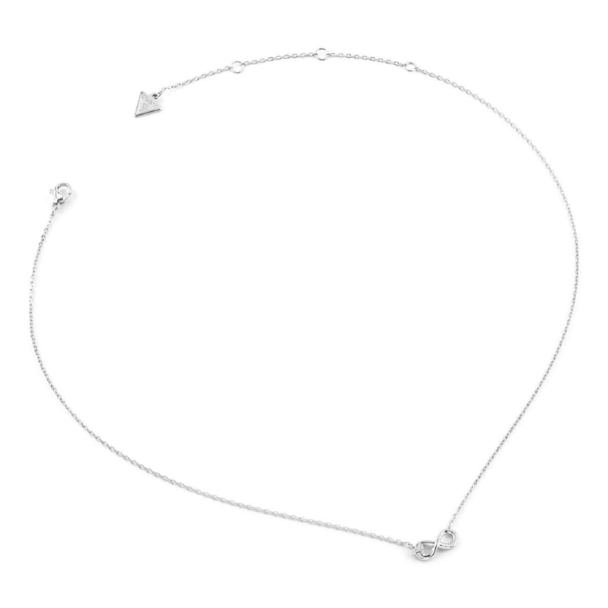 Guess Kette mit Anhänger JUBN06047JWRHT/U, für Damen Unendlichkeit Herz Silberfarben