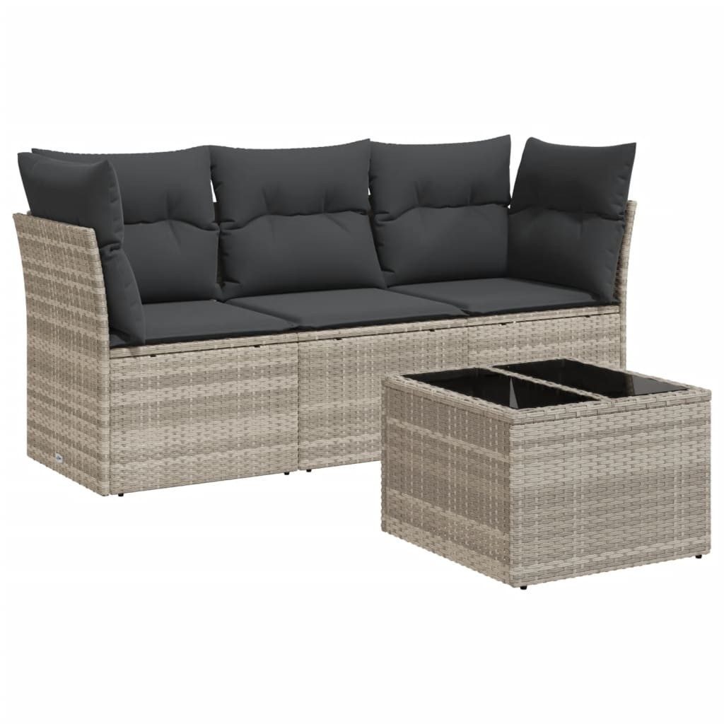 vidaXL Gartenlounge-Set 4-tlg. Garten-Sofagarnitur mit Kissen günstig online kaufen