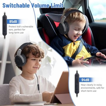 RockPapa Klangqualität Kinder-Kopfhörer (Das komfortable Design mit verstellbarem Kopfband bietet die ideale Passform, mit beeindruckenden 40-mm-Lautsprechertreibern &sicherem Audio Teilen)