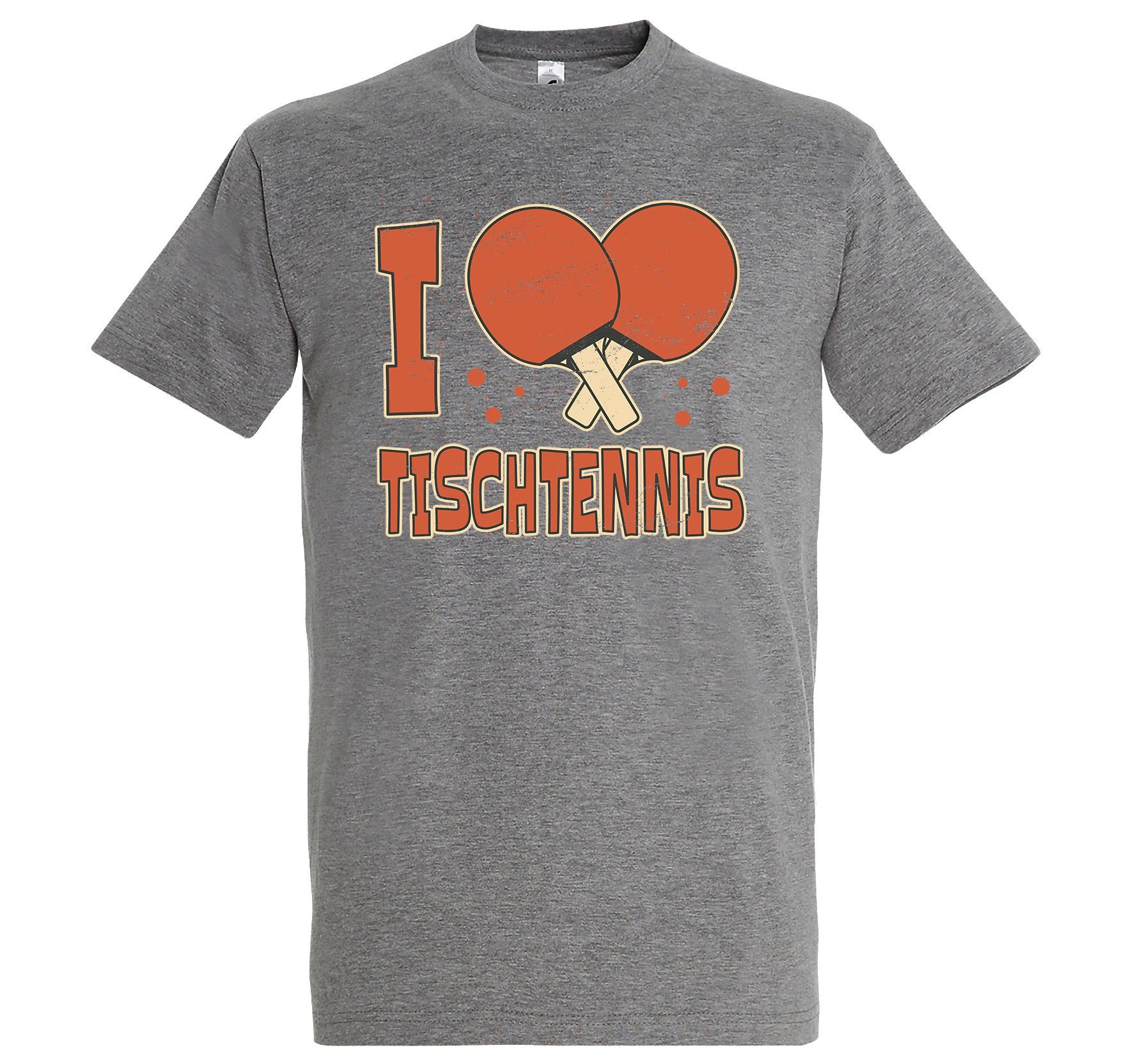 Youth Designz Print-Shirt I love Tischtennis Herren T-Shirt mit lustigem Spruch Grau | T-Shirts