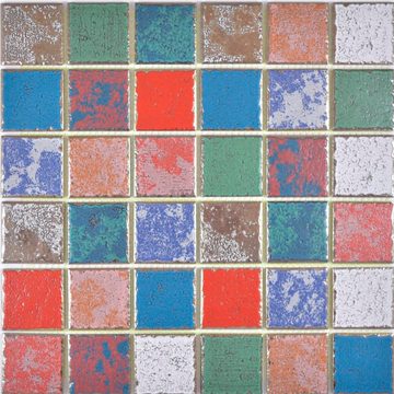 Mosani Mosaikfliesen Keramikmosaik Mosaikfliesen mehrfarben matt / 10 Mosaikmatten