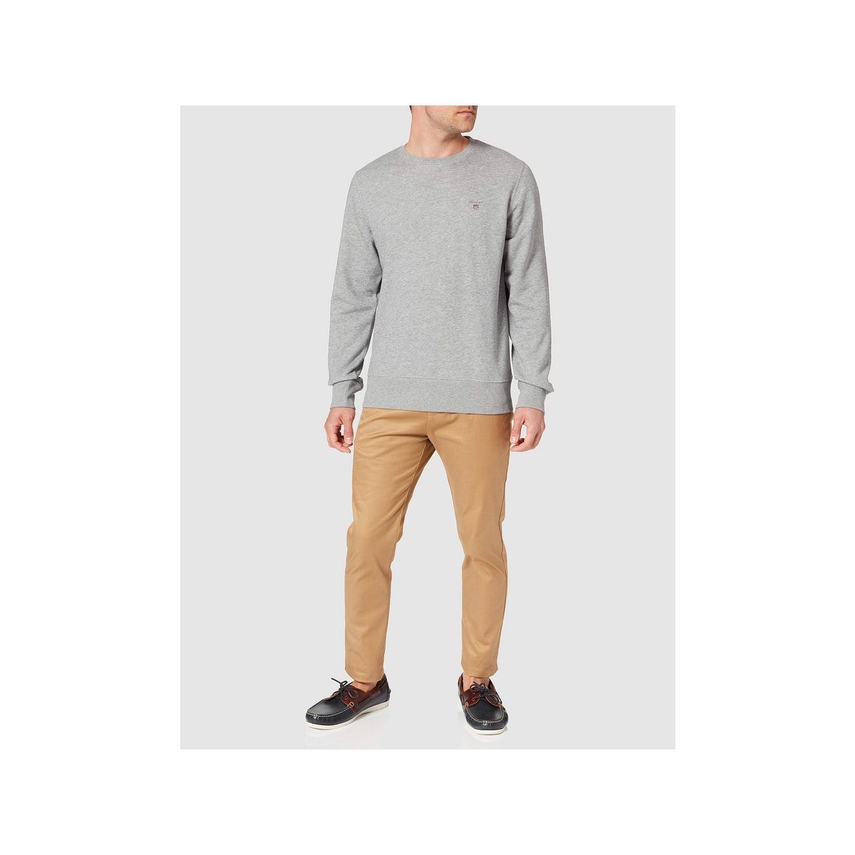 Gant V-Ausschnitt-Pullover (1-tlg) regular grau