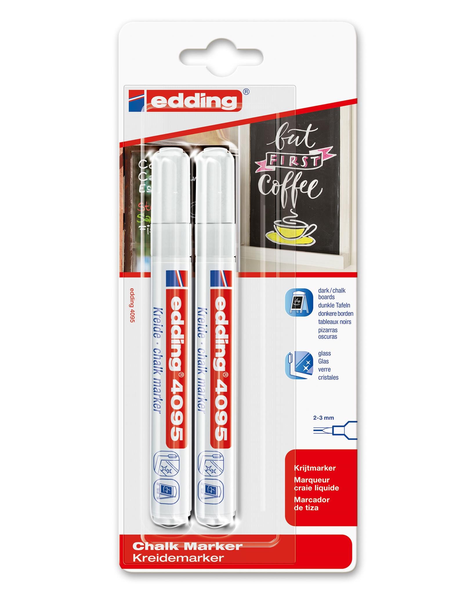 Malstift Edding Kreidemarker 4095 2er-Blister weiß