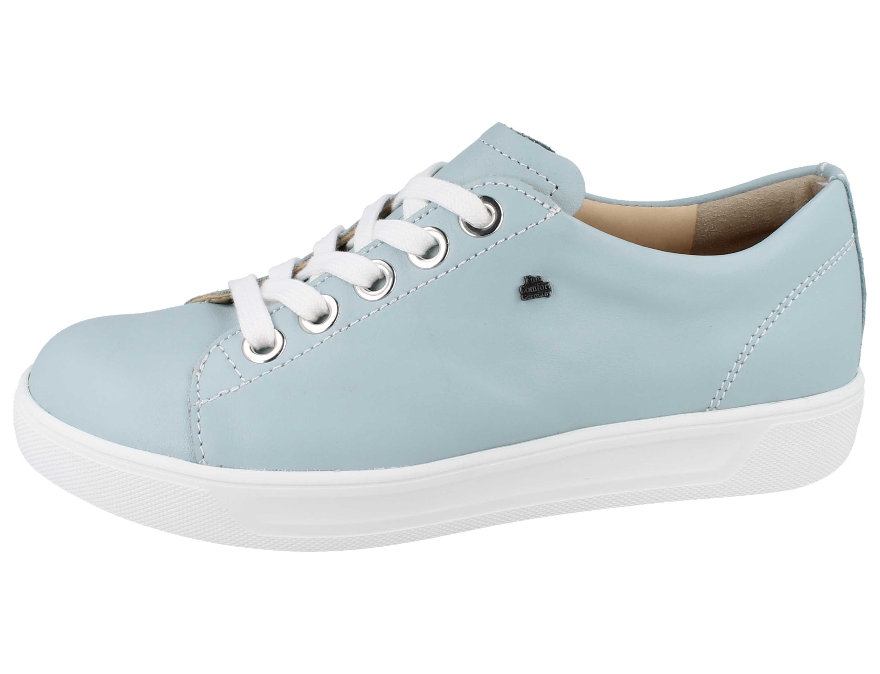 Finn Comfort FINN COMFORT Salta Damen Sneaker hellblau Glattleder - Größe: UK 5,5 Schnürschuh Wechselfußbett