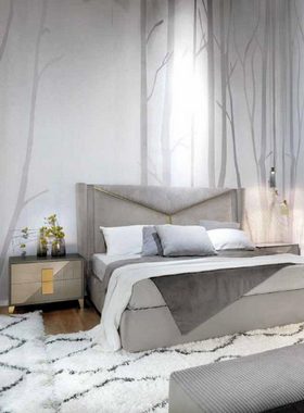 JVmoebel Bett Luxus Bett Polster Schlafzimmer Möbel Neu Weiß Bett Design (1-tlg., Bett), Made in Italy