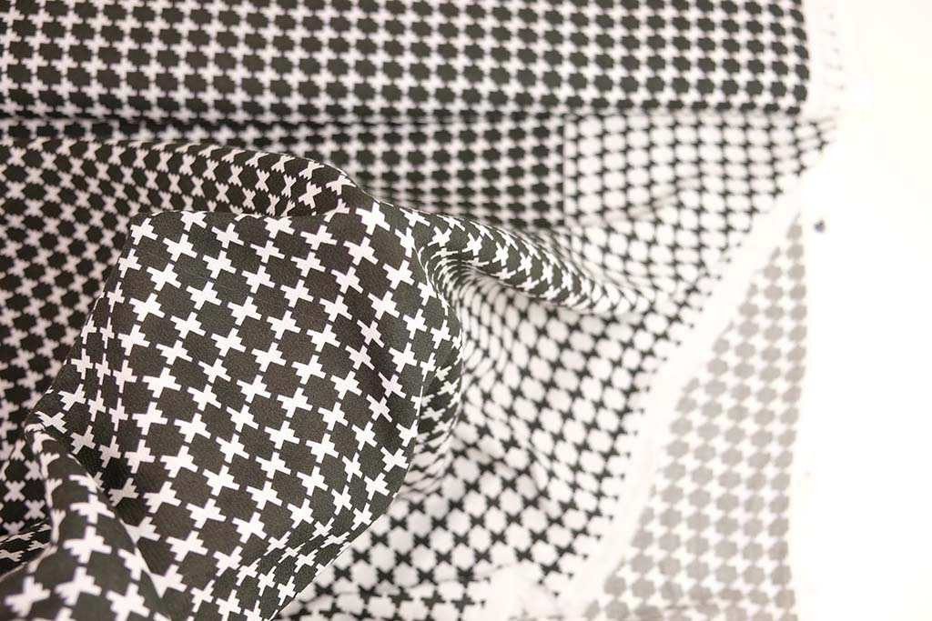 larissastoffe Stoff Viskose Stoff Viskose Meterware Grafik retro braun-weiß, 13,90 EUR/m, Meterware, 50 cm x 150 cm