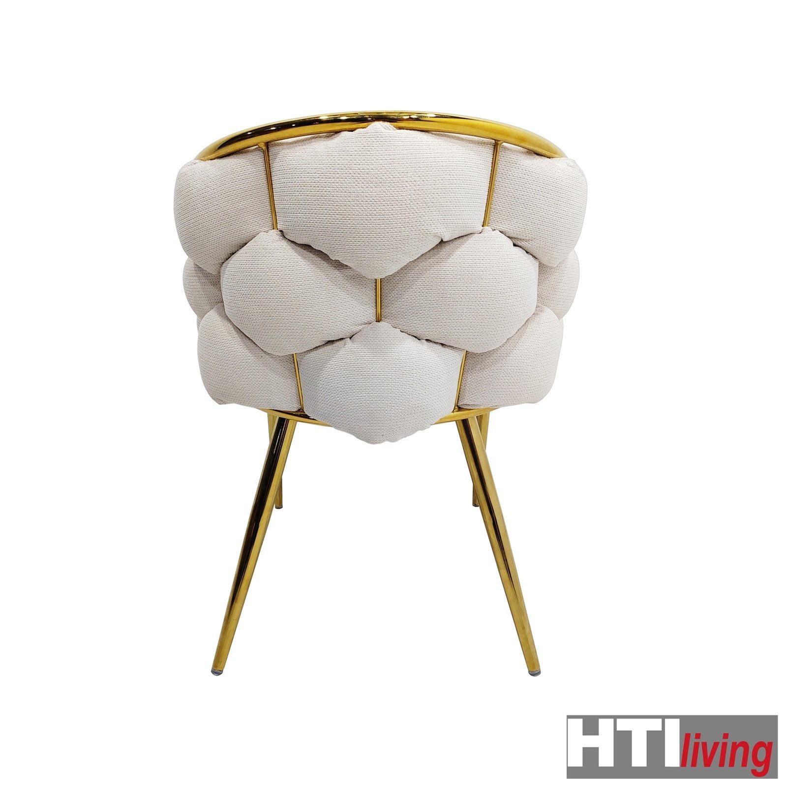 Alsen goldenes Design 1 Polsterstuhl Stuhl (Einzelstuhl, St), Gold Esszimmerstuhl HTI-Living Beige Metallgestell