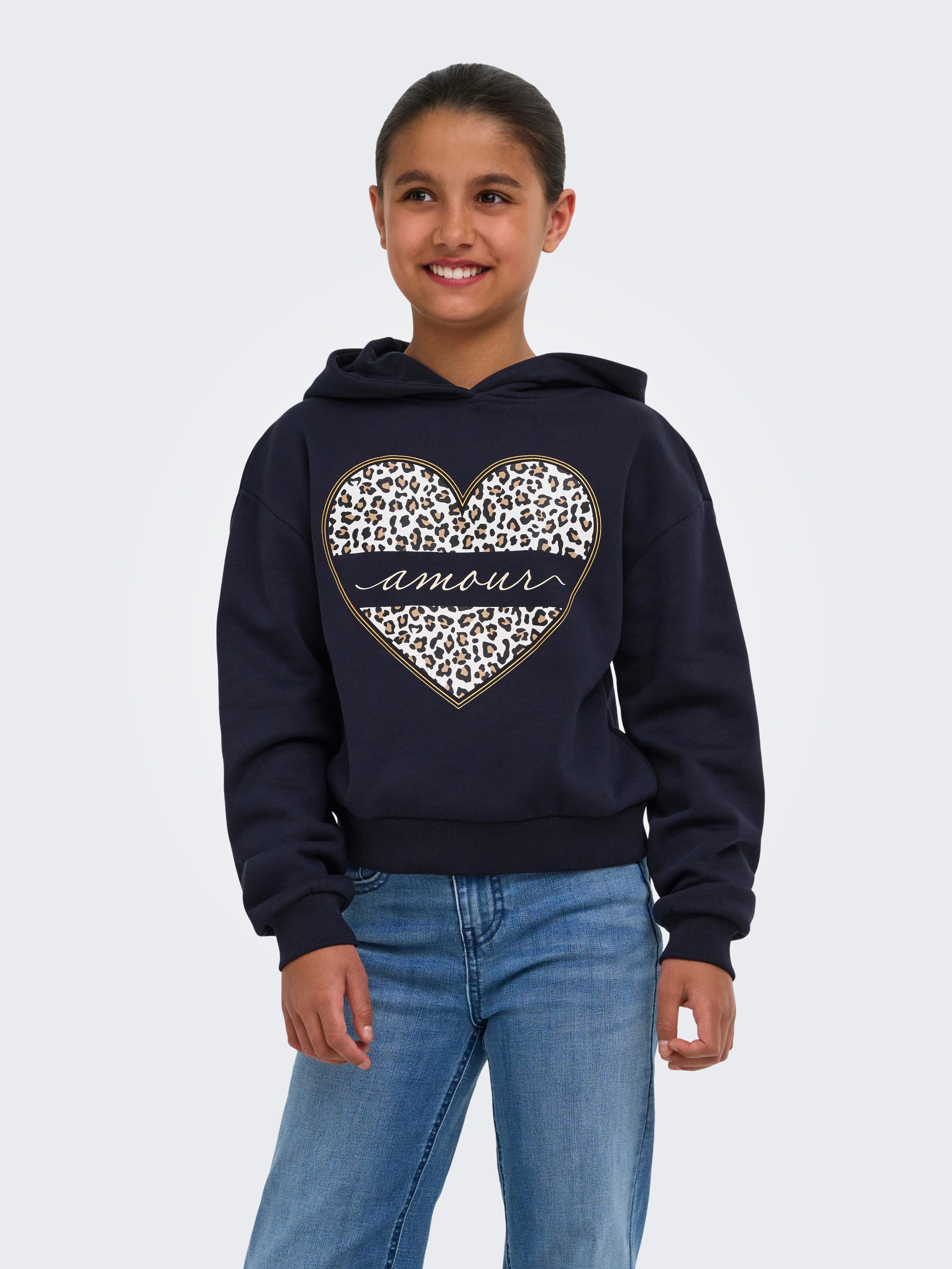 KIDS ONLY Kapuzensweatshirt KOGCOOPER LIFE HEART LS HOODIE SWT NOOS