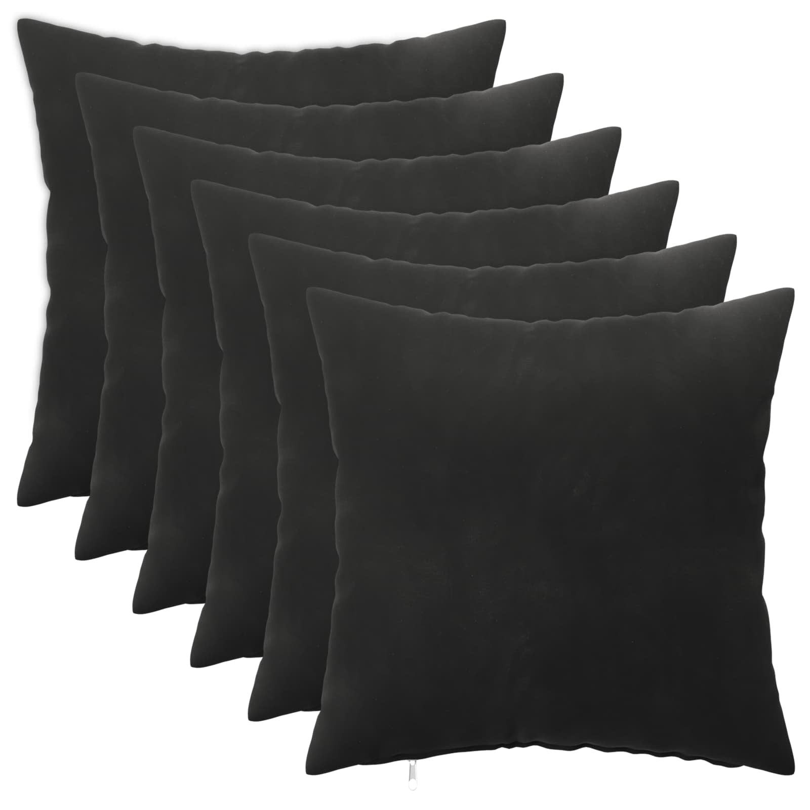vidaXL Zierkissen Kissen mit Kissen HEERLEN 6 Stk. Schwarz Samt, (6 St)