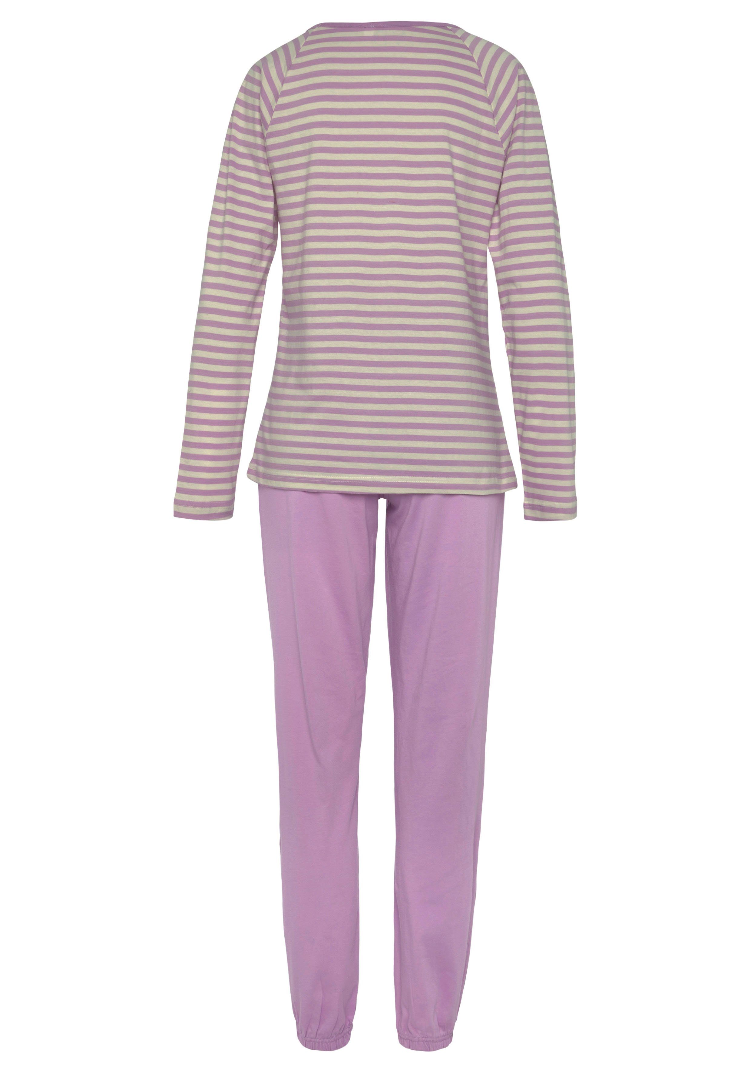 Vivance Dreams Pyjama (1-teilig) mit garngefärbten Streifen