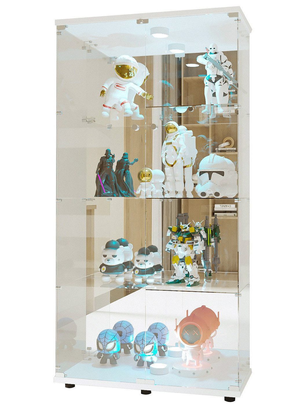 FUROKOY Glasvitrine Standvitrine, Modern Glas Vitrinenschrank (4 Lagen Glas günstig online kaufen