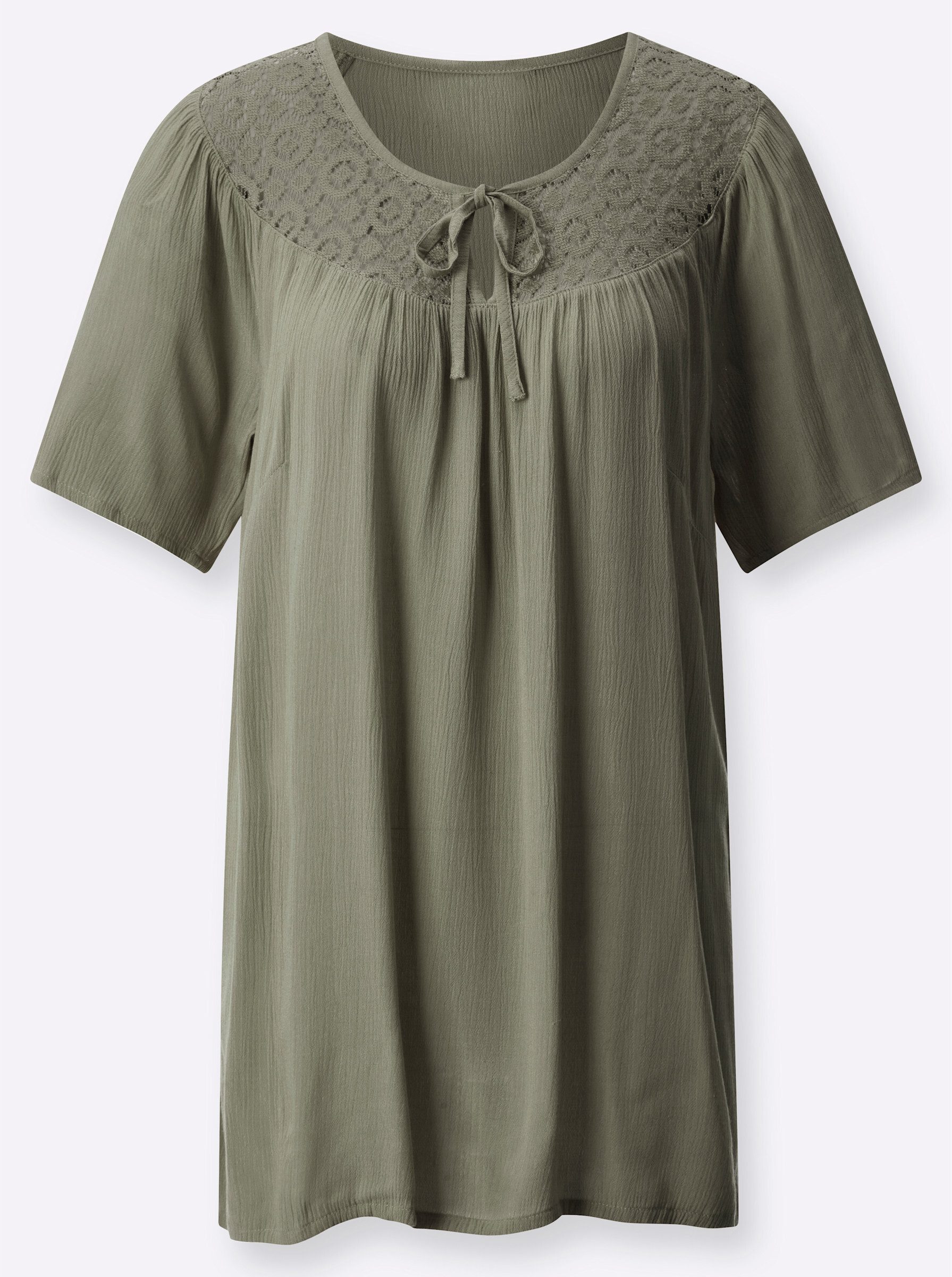 Sieh an! Klassische Bluse Tunikabluse Kurzarm