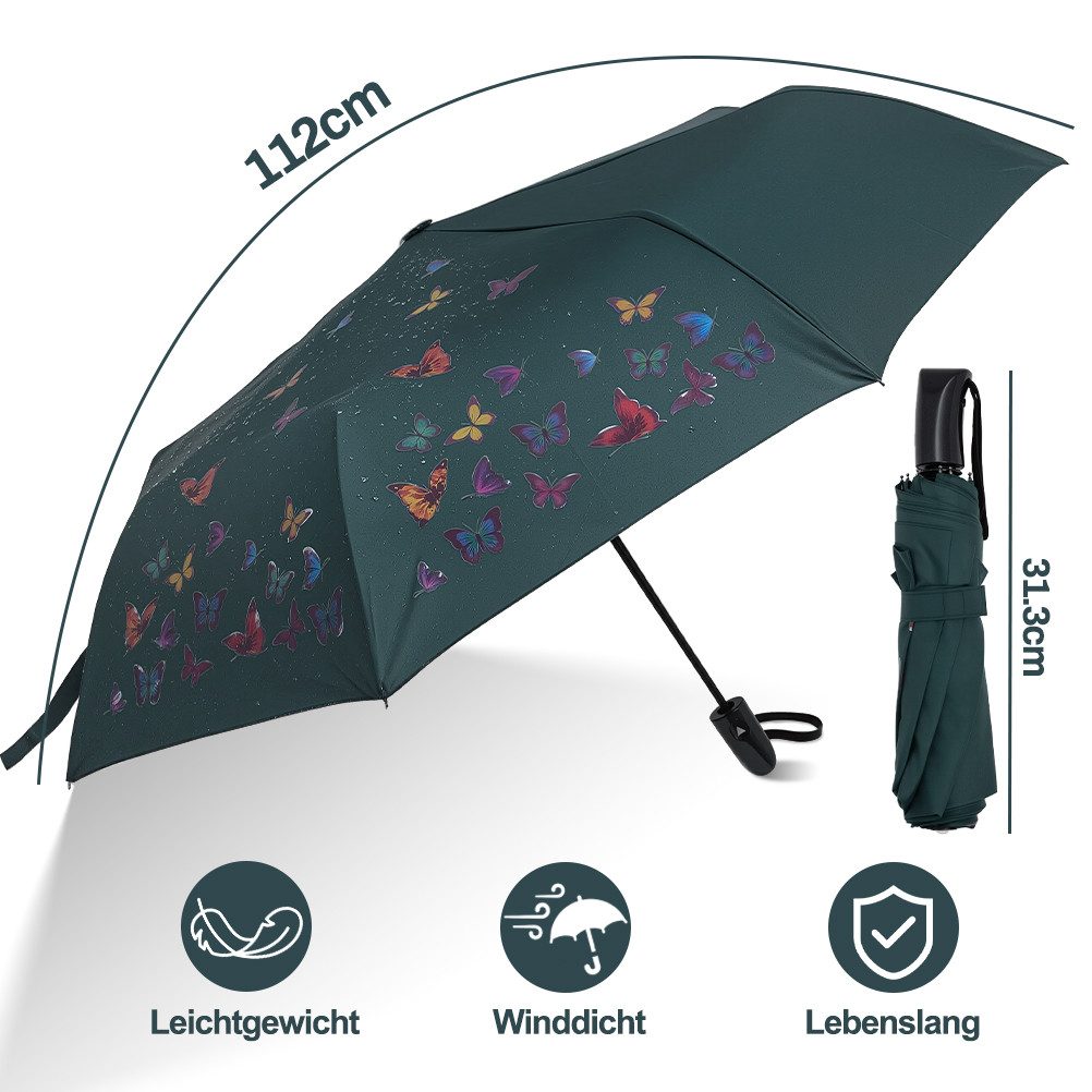 Esun Taschenregenschirm Regenschirm, Umbrella Schirm mit Farbwechsel Regen Taschenschirm, Sonnenschirm, Schirm Klein, Taschenschirm Faltbar