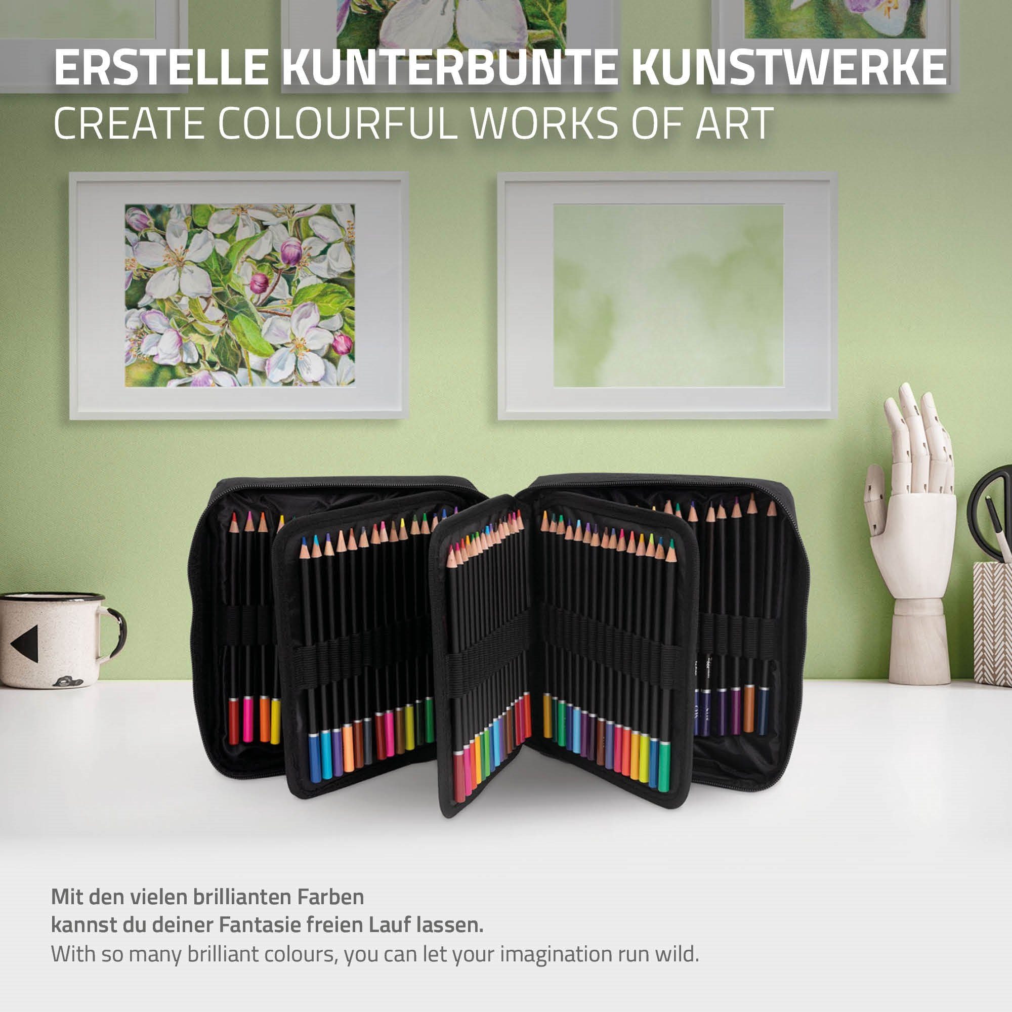 ECD Germany 120 Reißverschlussetui Zeichnen Malstifte Malstifte Set Zeichenstifte, Ausmalen Farbminen Zeichnen Buntstifte Farbstifte Malerset Farbstifte