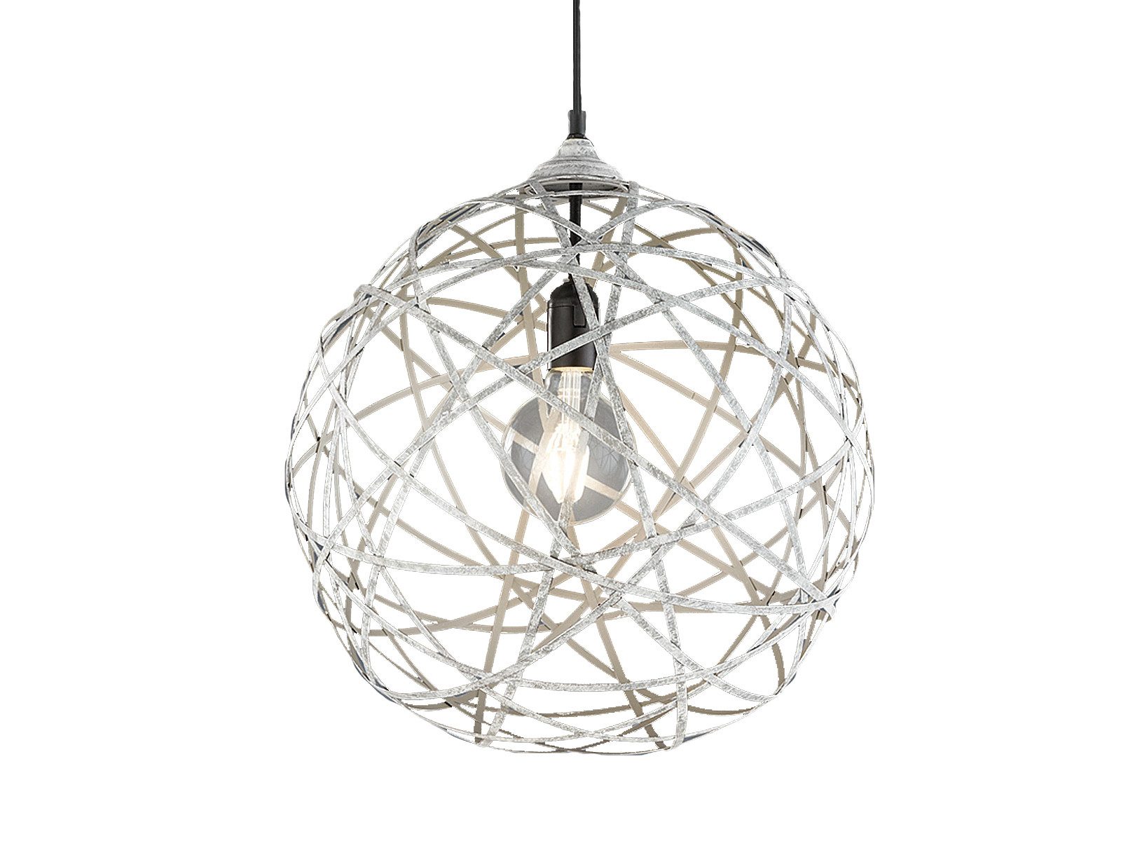 TRIO Leuchten LED Pendelleuchte, LED wechselbar, Warmweiß, ausgefallene Designer-lampen für Esstisch Treppenhaus Kugel Grau Ø40cm